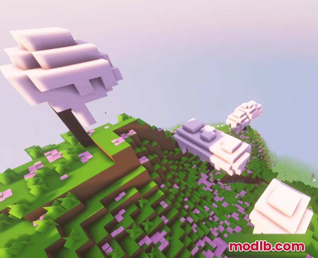 1x1 Ultimate Resource Pack Screenshot 6 1x1 Ultimate Resource Pack turns the Minecraft landscape into solid colored blocks