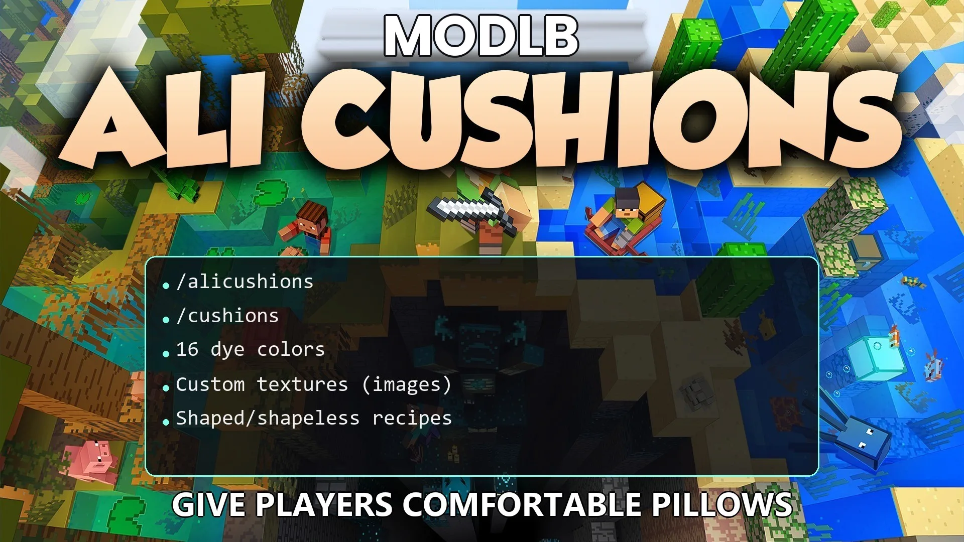 Ali Cushions Plugin (26.2, 1.20.1) – Give Players Comfortable Pillows