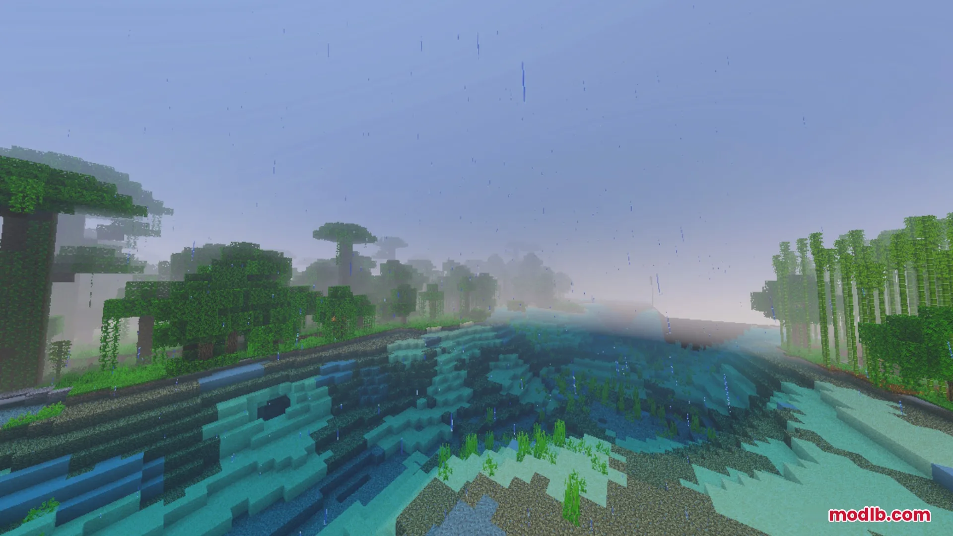 Better Animated Nature adds swaying trees and flowing water to rainy jungles