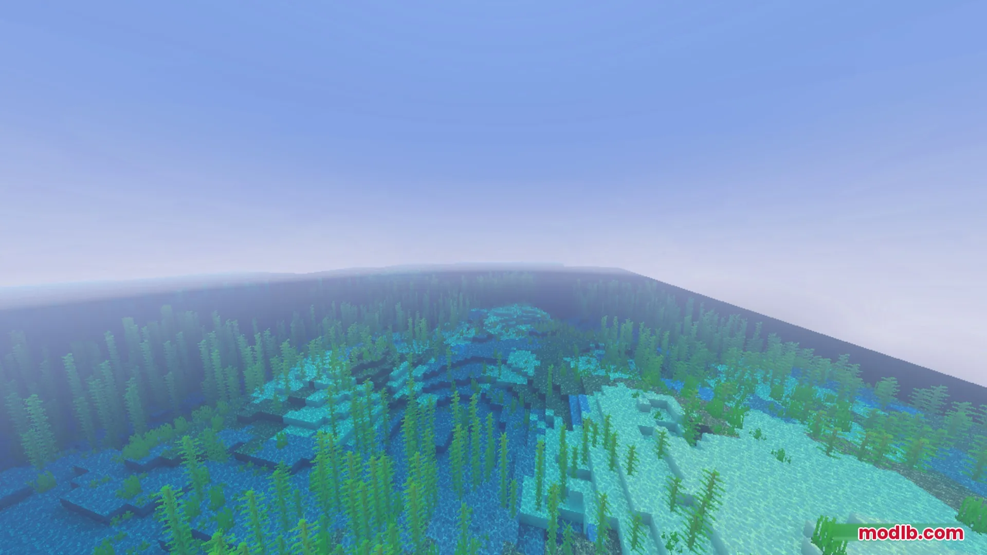 Better Waving Leaves Shader Screenshot 3 A vast underwater landscape filled with swaying kelp and clear blue water