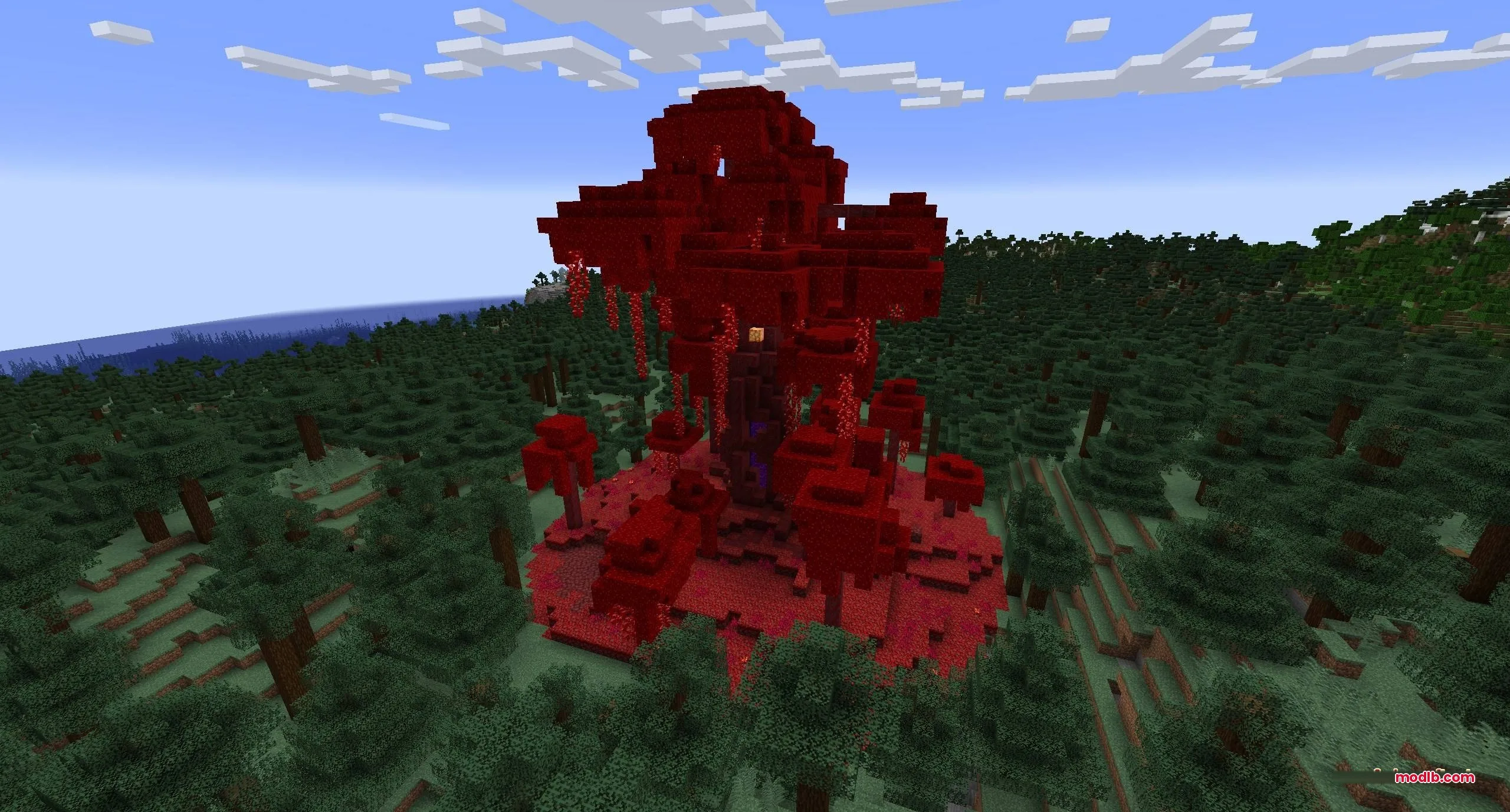 Dimensional Breach Scars Data Pack Screenshot 7 Dimensional Breach Scars Data Pack adds a crimson forest portal to the overworld