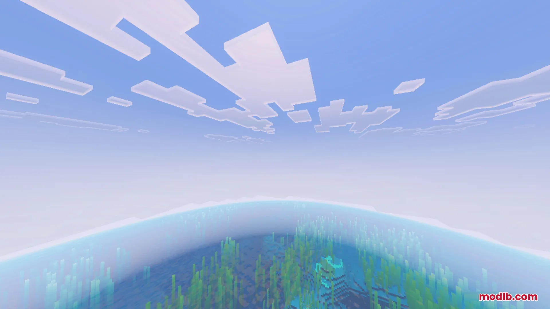 Dynamic Wave mod creates realistic water reflections on a bright ocean surface