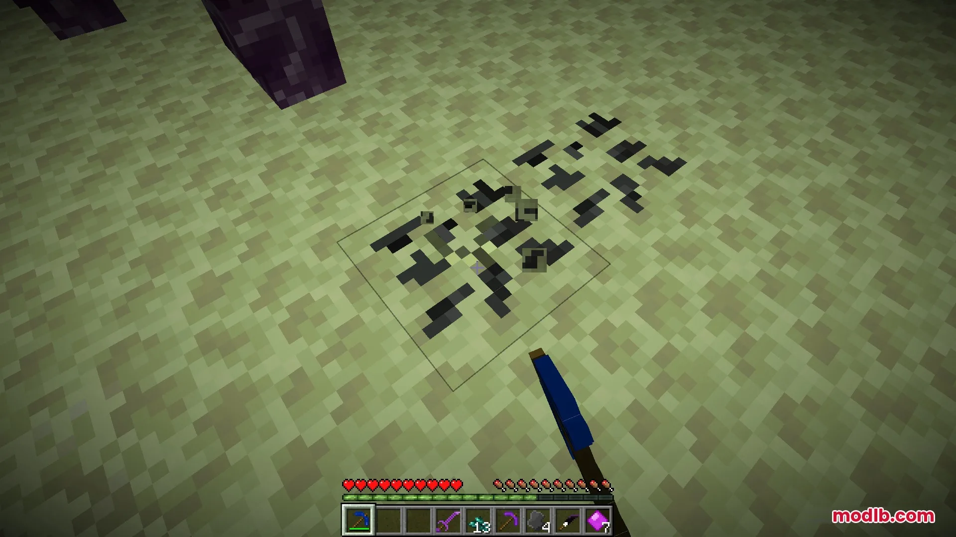 Enderfy Mod Screenshot 7 Mining new ore deposits with a specialized tool in the End dimension