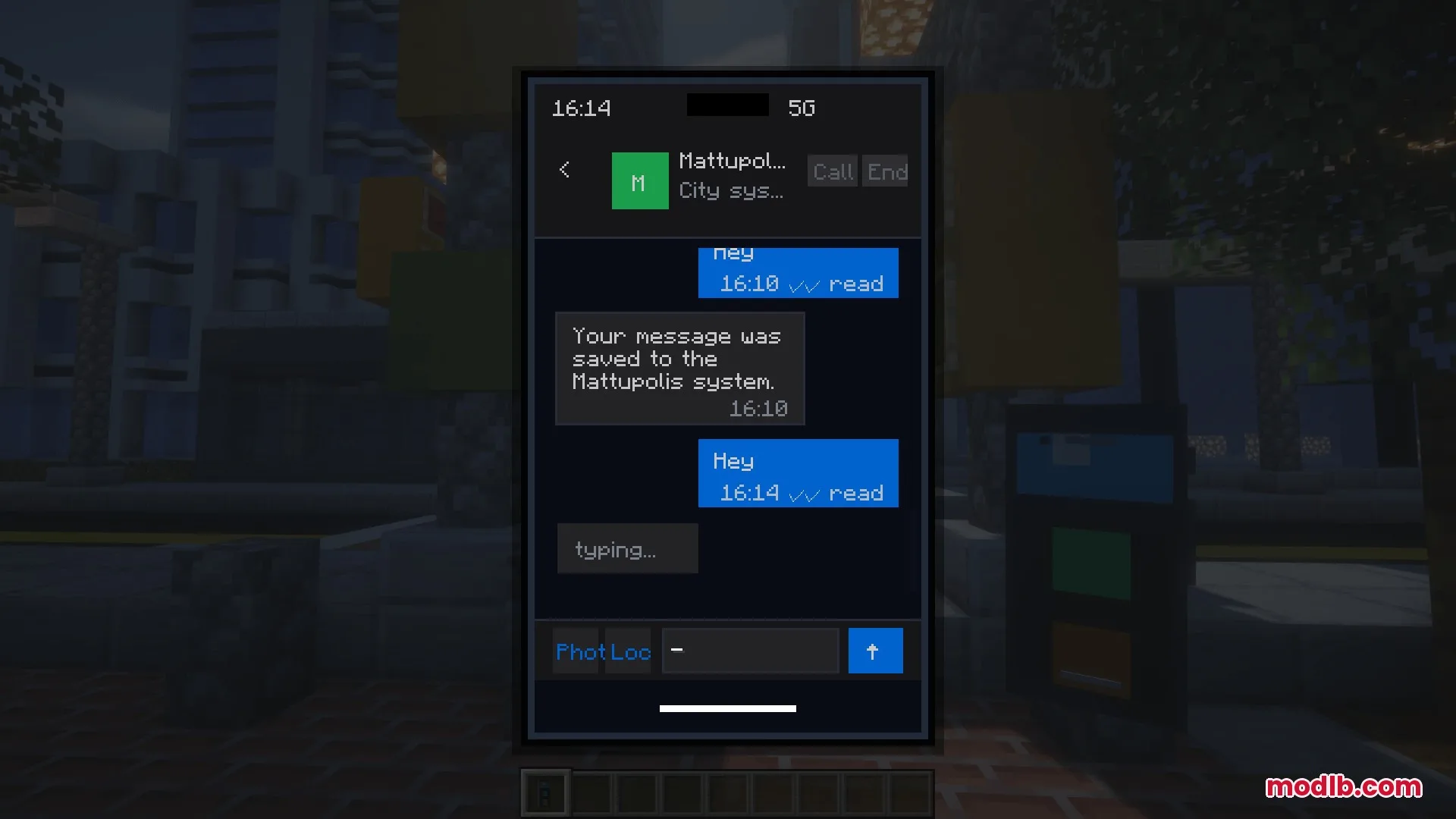 Ether Link Connect Mod Screenshot 3 A smartphone screen showing a messaging application with a dark chat interface