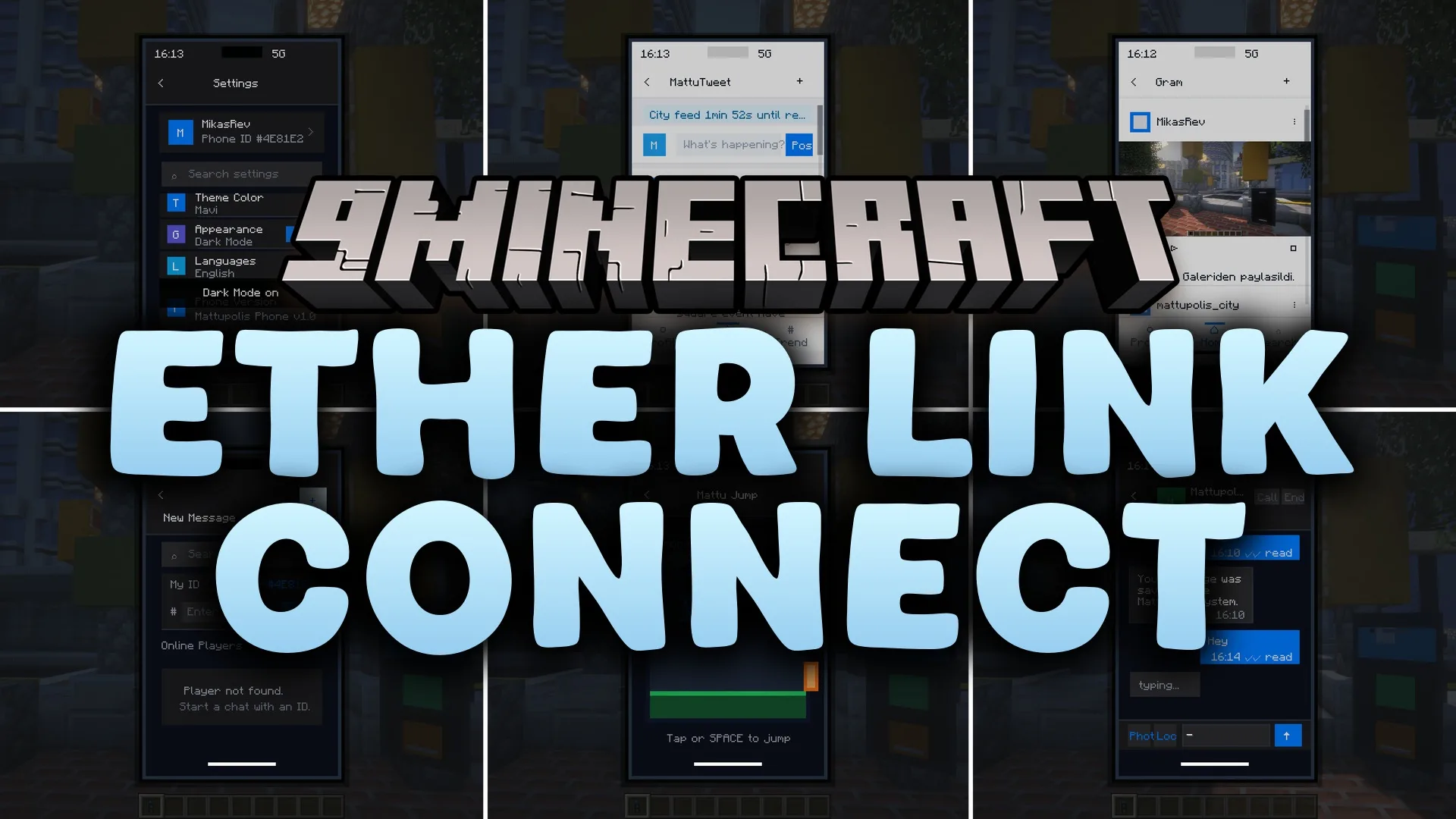 Ether Link Connect Mod (26.1.2, 1.20.1) – Text Friends and Share Posts cover art