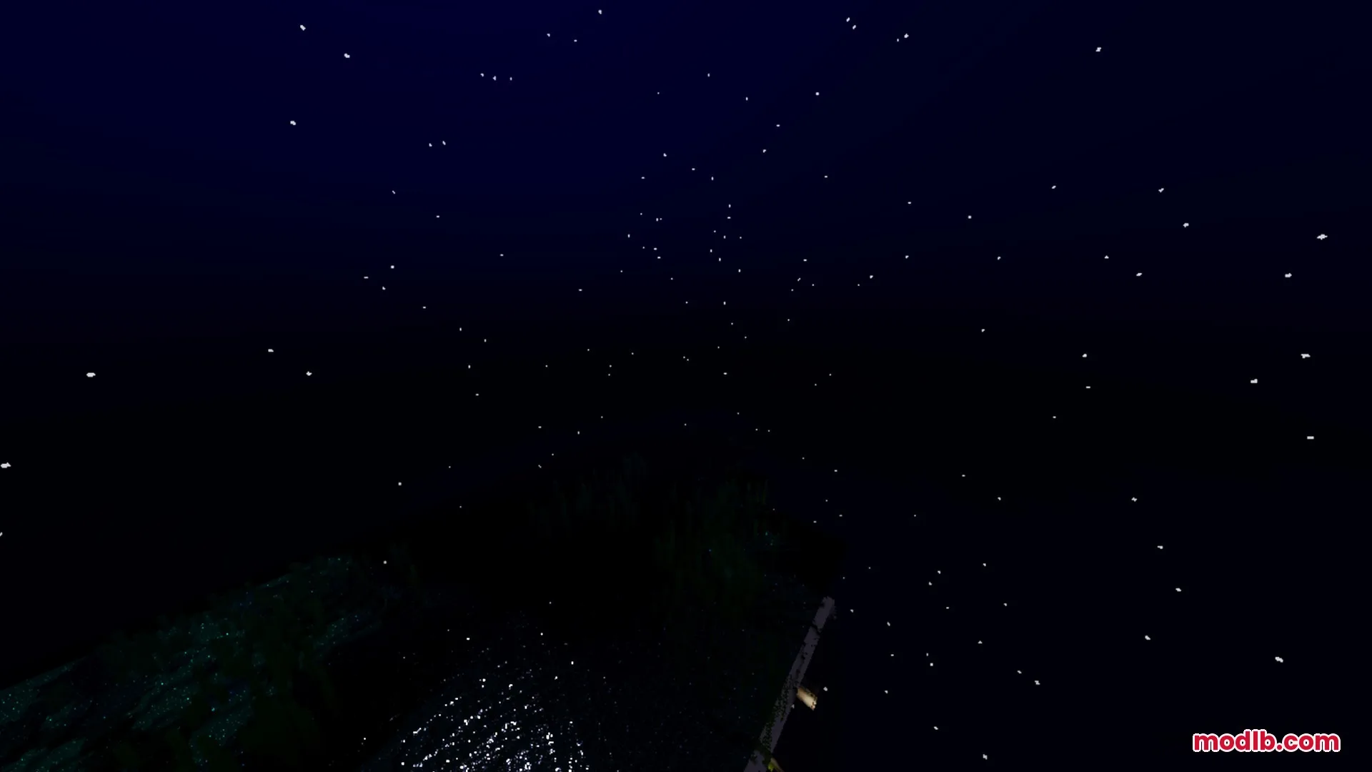 Fantasia Shader Screenshot 3 Bright stars twinkle in the dark night sky over a calm ocean