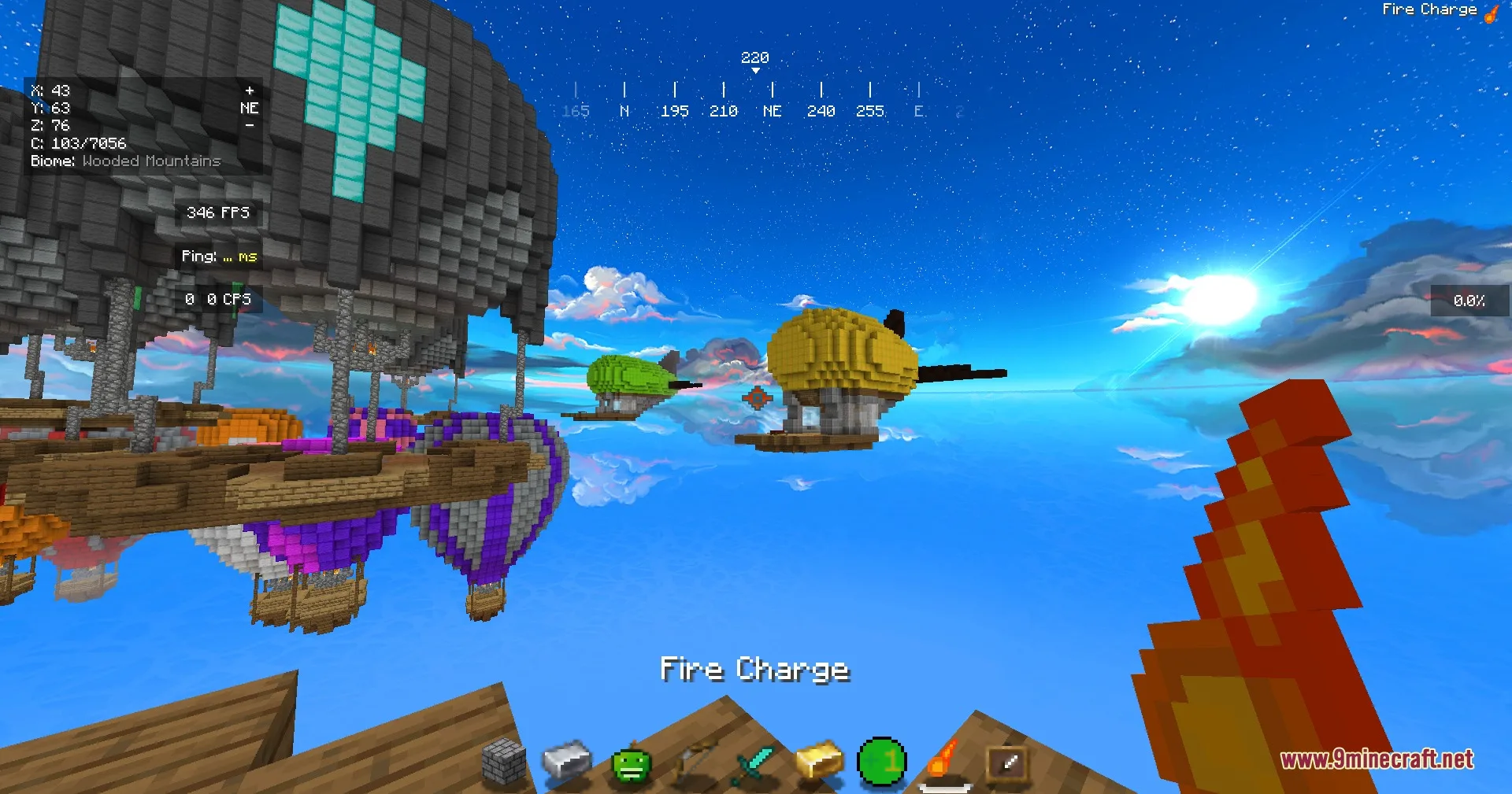 Jef's Better Bedwars Jefwars Resource Pack Screenshot 3 Player holding a fire charge from Jefs Better Bedwars Jefwars Resource Pack