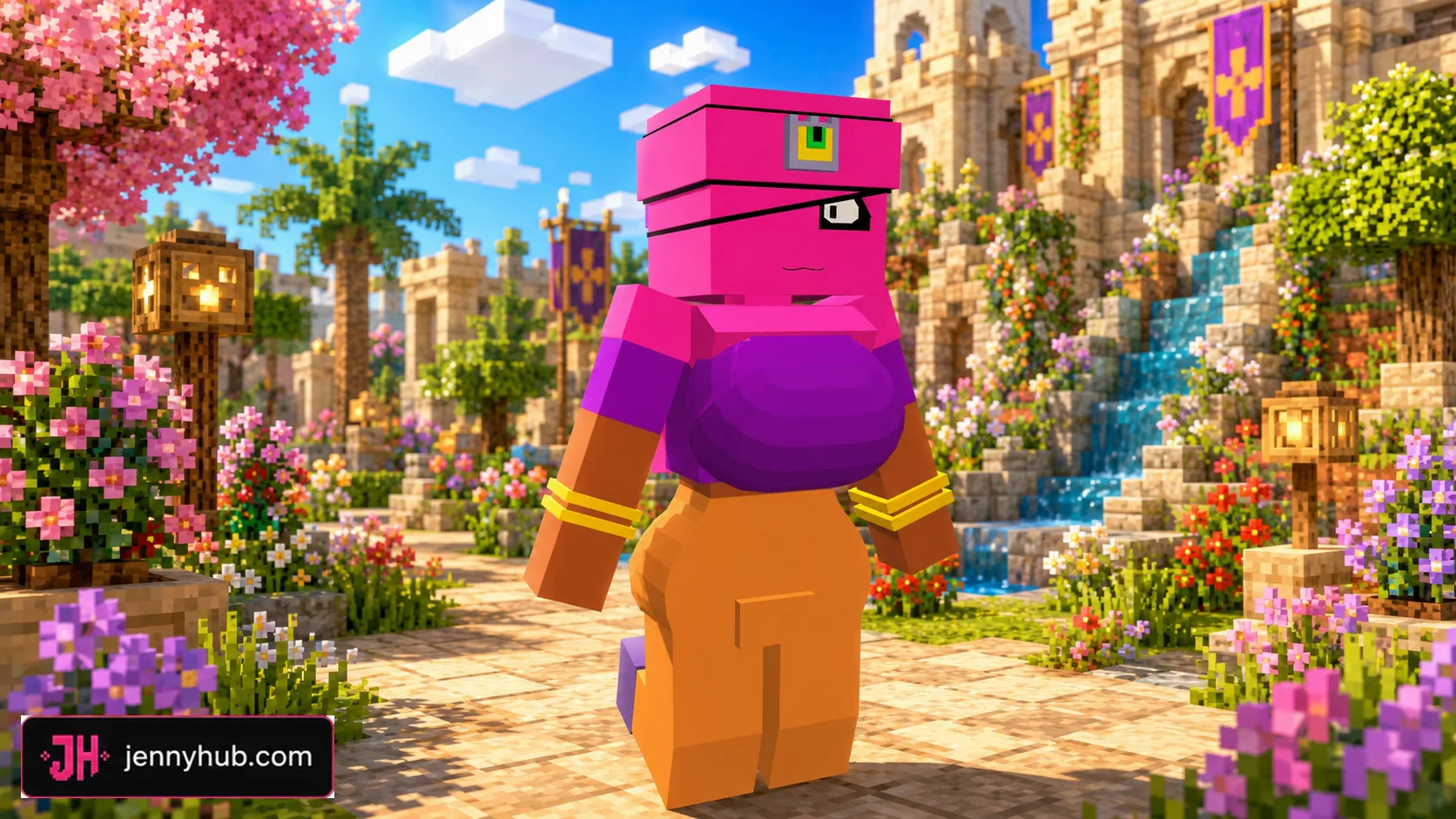 Dark Allie character style in a Minecraft world
