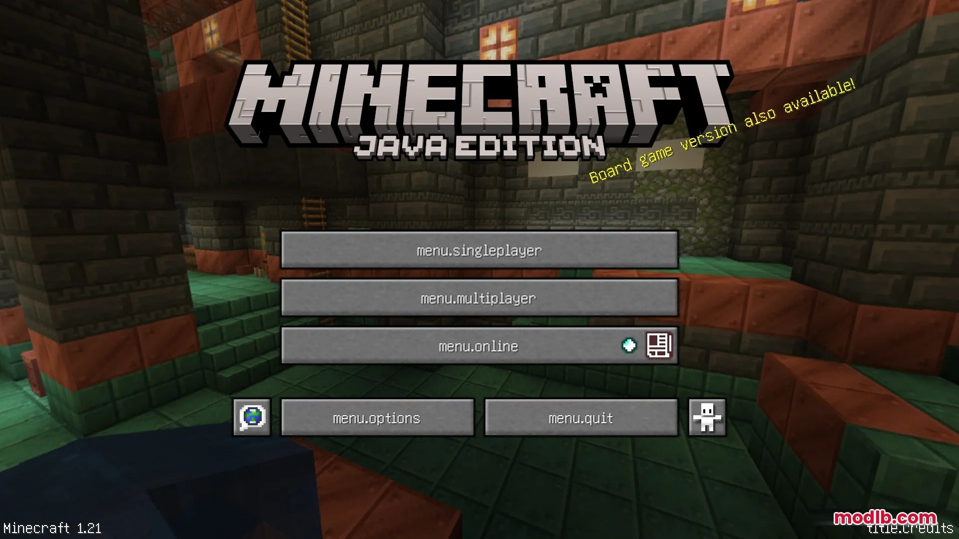 Key Language Pack Resource Pack Screenshot 3 Minecraft main menu screen with buttons displaying raw translation code keys