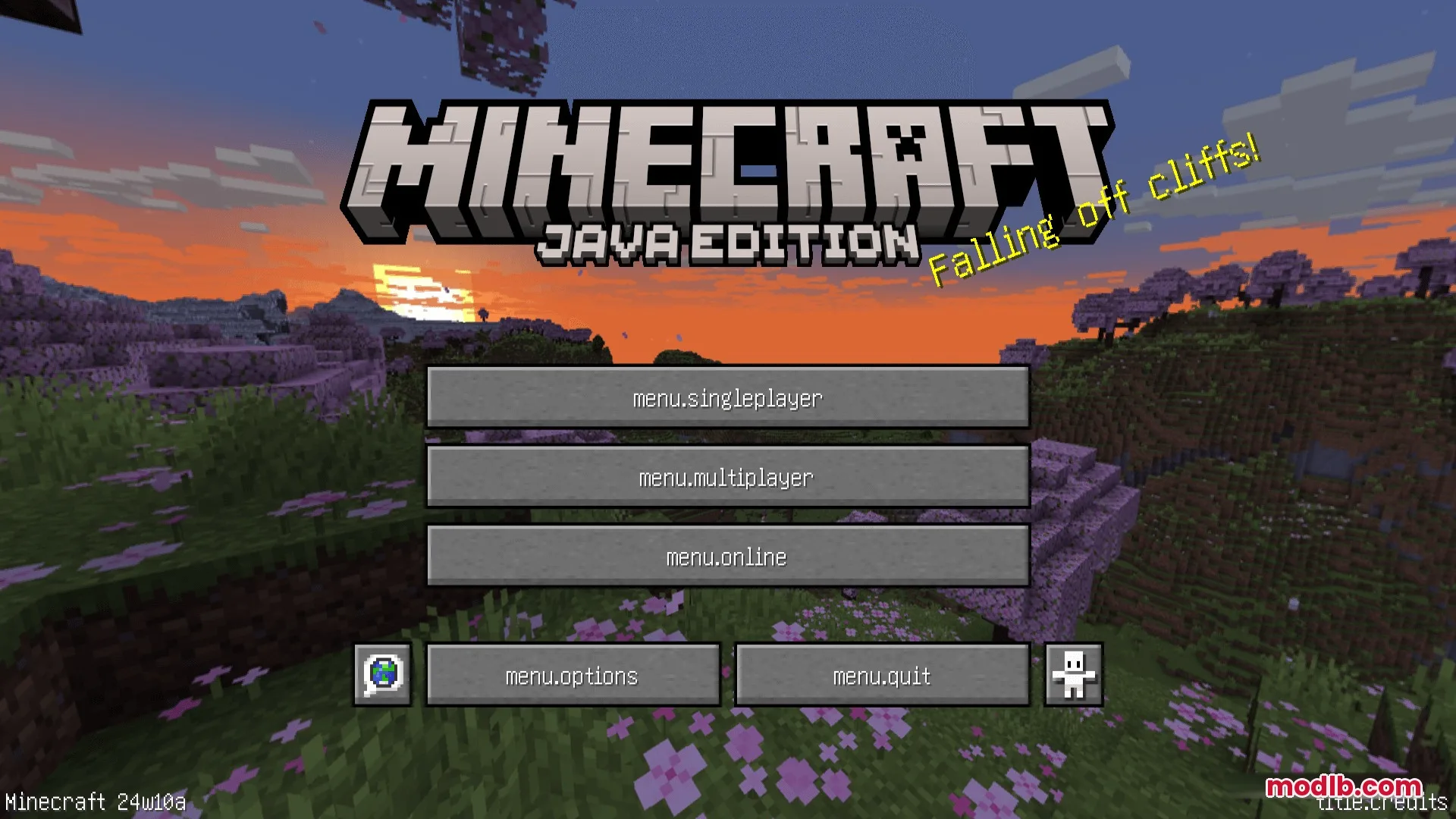 Key Language Pack Resource Pack Screenshot 7 Minecraft main menu screen displaying raw translation keys on the game buttons
