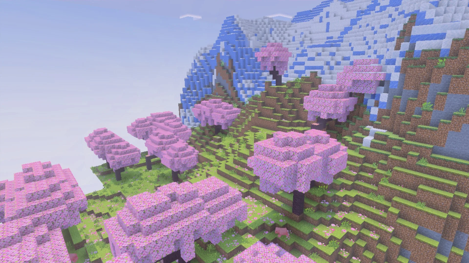 Cherry blossom trees and flowers rendered with the La Nature foliage textures