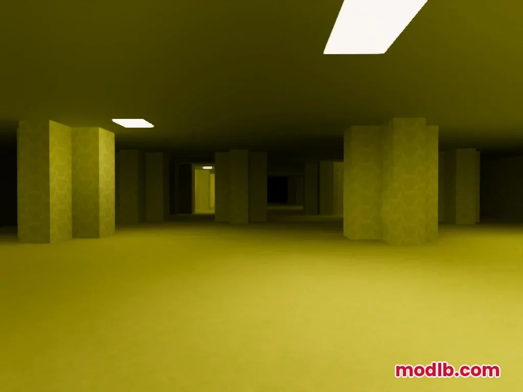 Linal Threshold Resource Pack creates endless yellow corridors with fluorescent lights