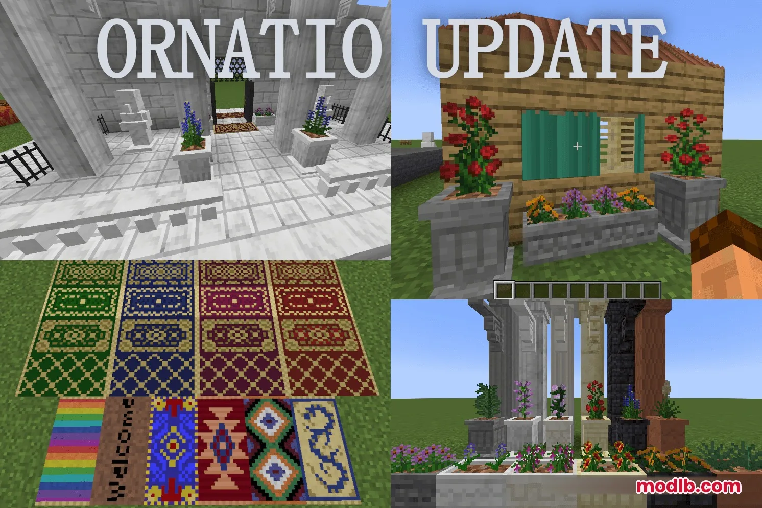 Materia Mod adds decorative items like patterned rugs and flower pots
