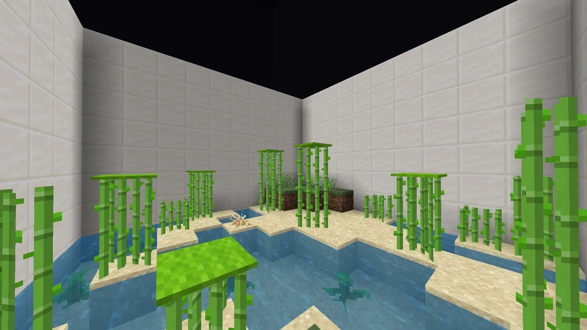 Parkour a Map Screenshot 5 Bamboo parkour room with white tiled walls and water pools