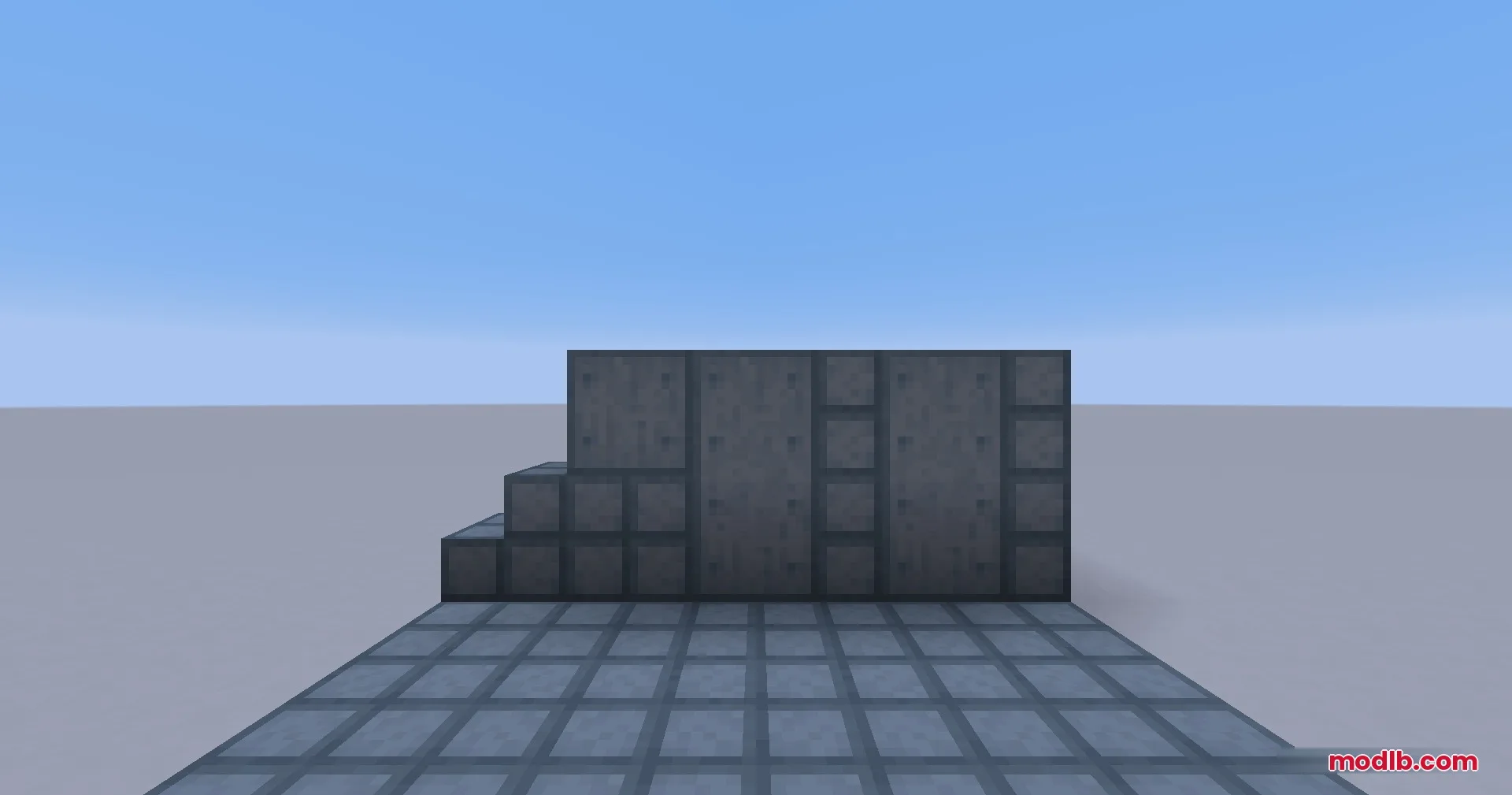 Portal Mod Portal 1 Blocks Resource Pack Screenshot 1 Various grey industrial blocks and panels forming a wall in a test room