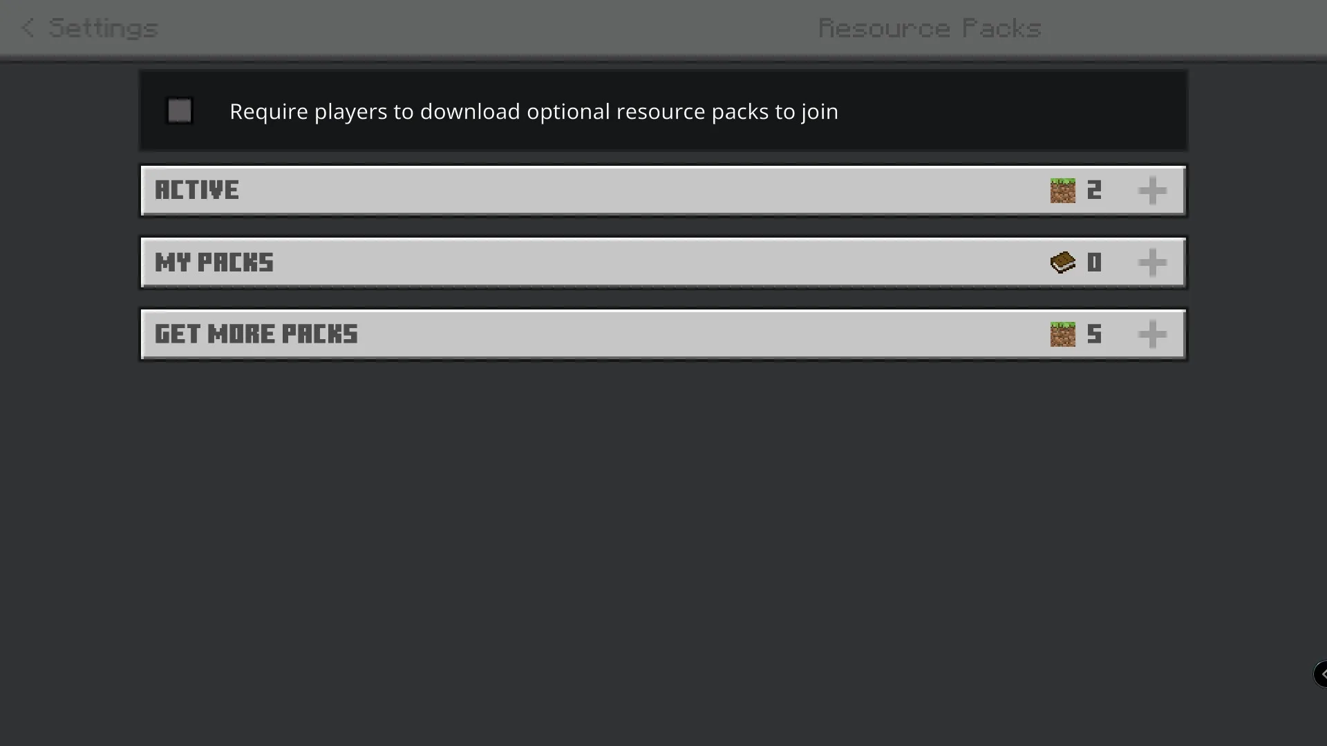 Raiyon's Java Saturation Regeneration Addon Screenshot 1 Resource packs menu showing active files for Raiyons Java Saturation Regeneration Addon