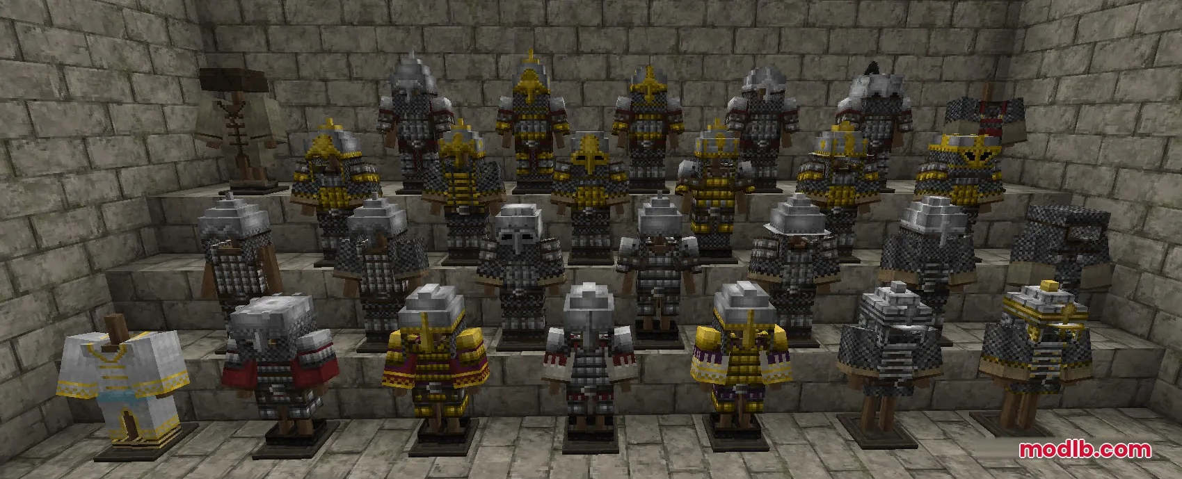 Steel Crown Heritage Resource Pack Screenshot 4 A wide variety of historical armor sets with intricate golden details