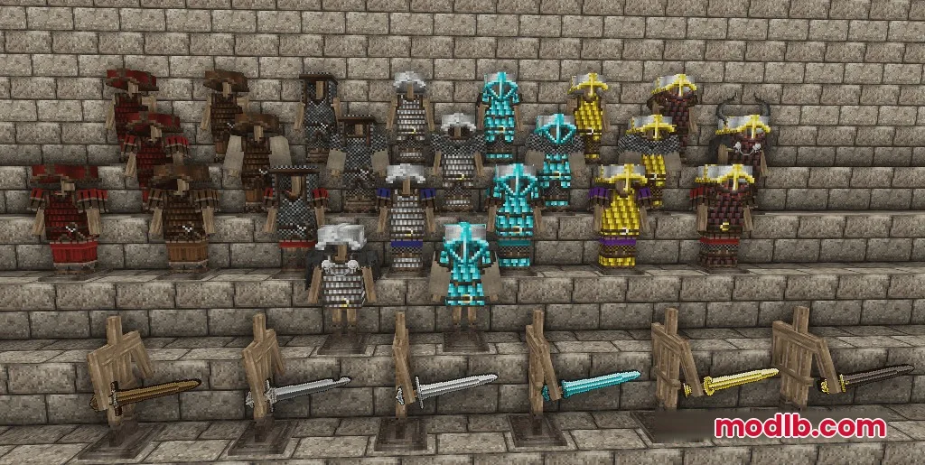 Steel Crown Heritage Resource Pack Screenshot 1 Steel Crown Heritage Resource Pack showcases detailed medieval armor and weapon textures