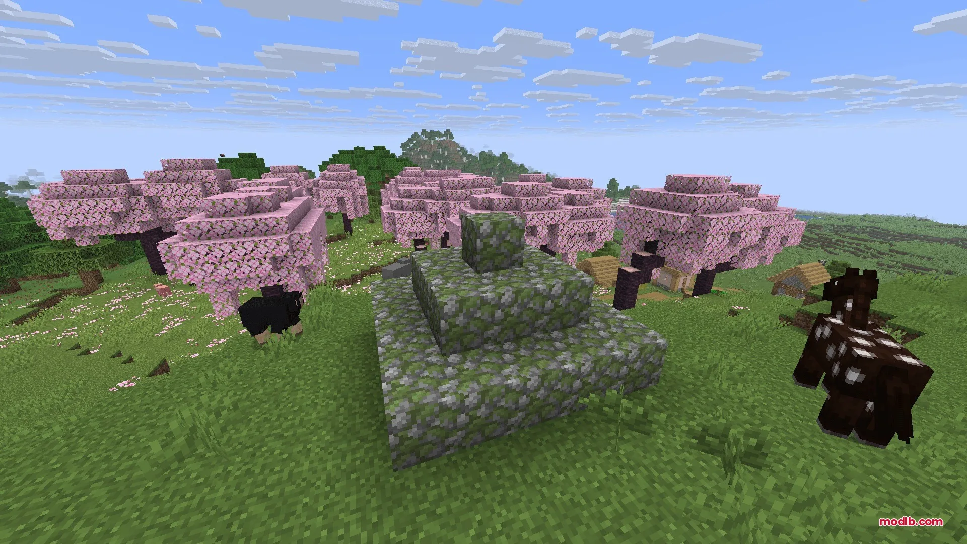 The Classic Error Data Pack Screenshot 3 Mossy cobblestone pyramid from the Classic Error Data Pack in cherry grove