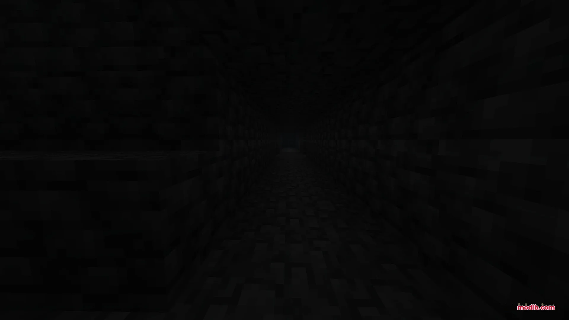 The Classic Error Data Pack Screenshot 2 A pitch black stone corridor stretching deep into a mysterious underground mine