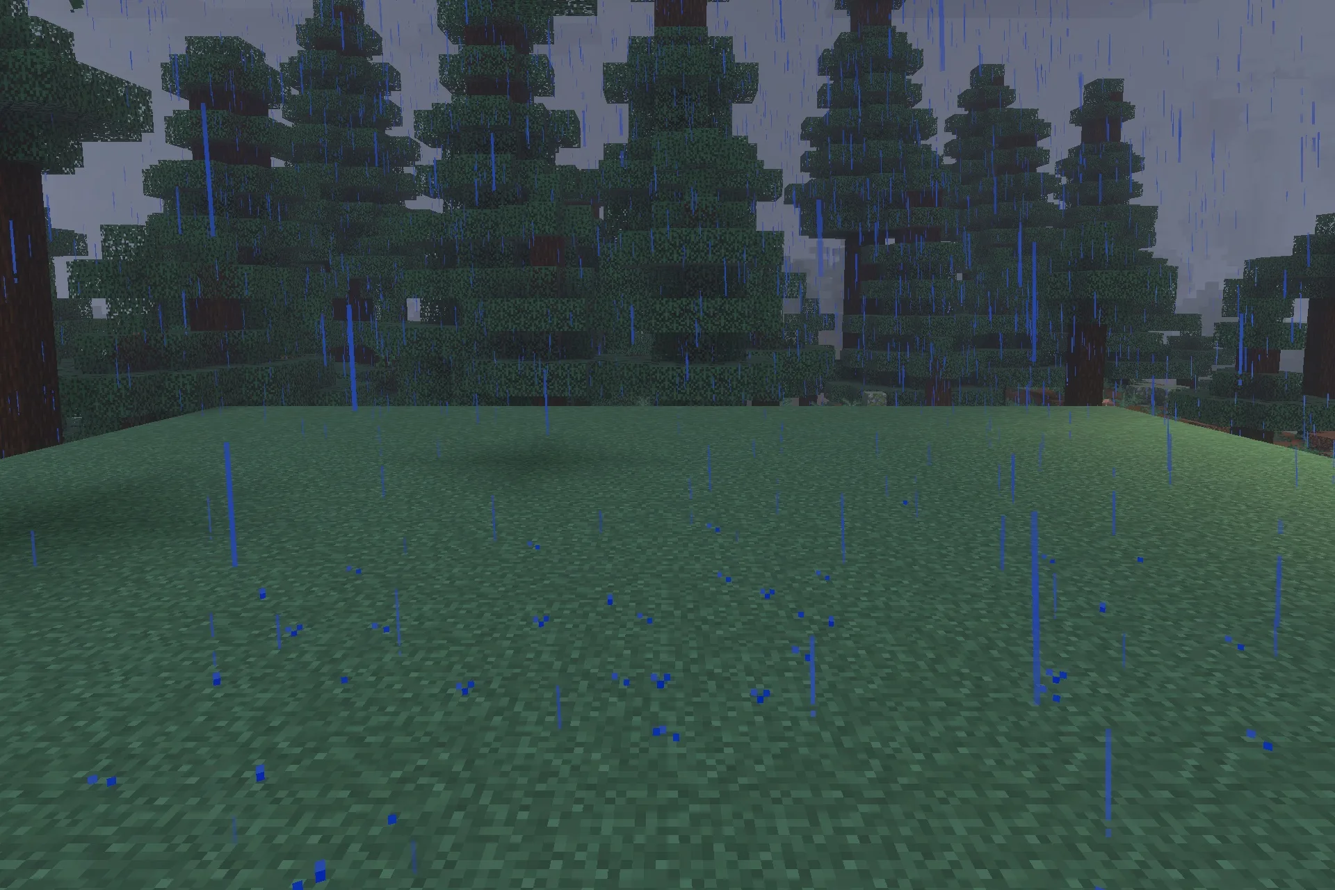 The Mimicer Patch FR Addon Screenshot 2 The Mimicer creature hides among trees while watching the player in the rain