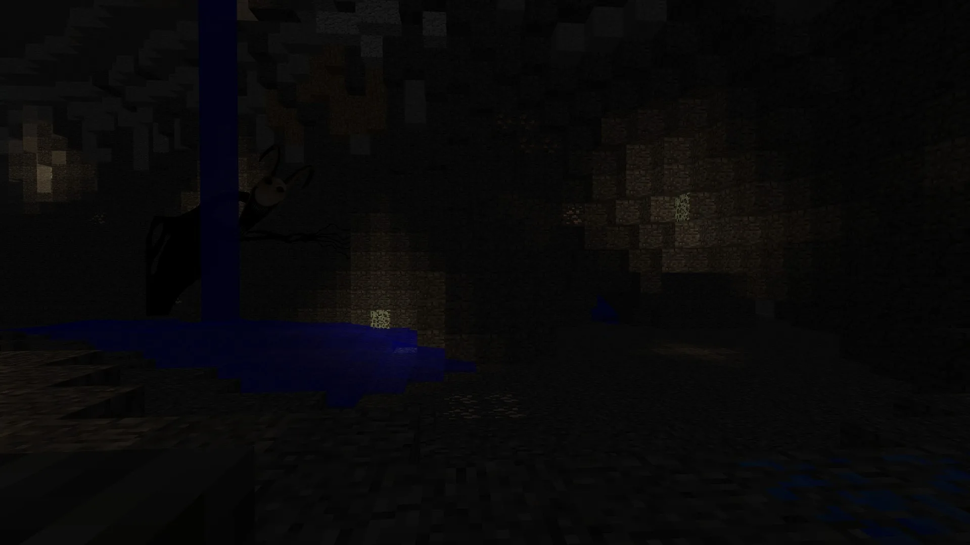 Twixxel's Stalkers Addon Screenshot 5 Twixxel Stalkers Addon monster peeking from behind a blue waterfall in a cave