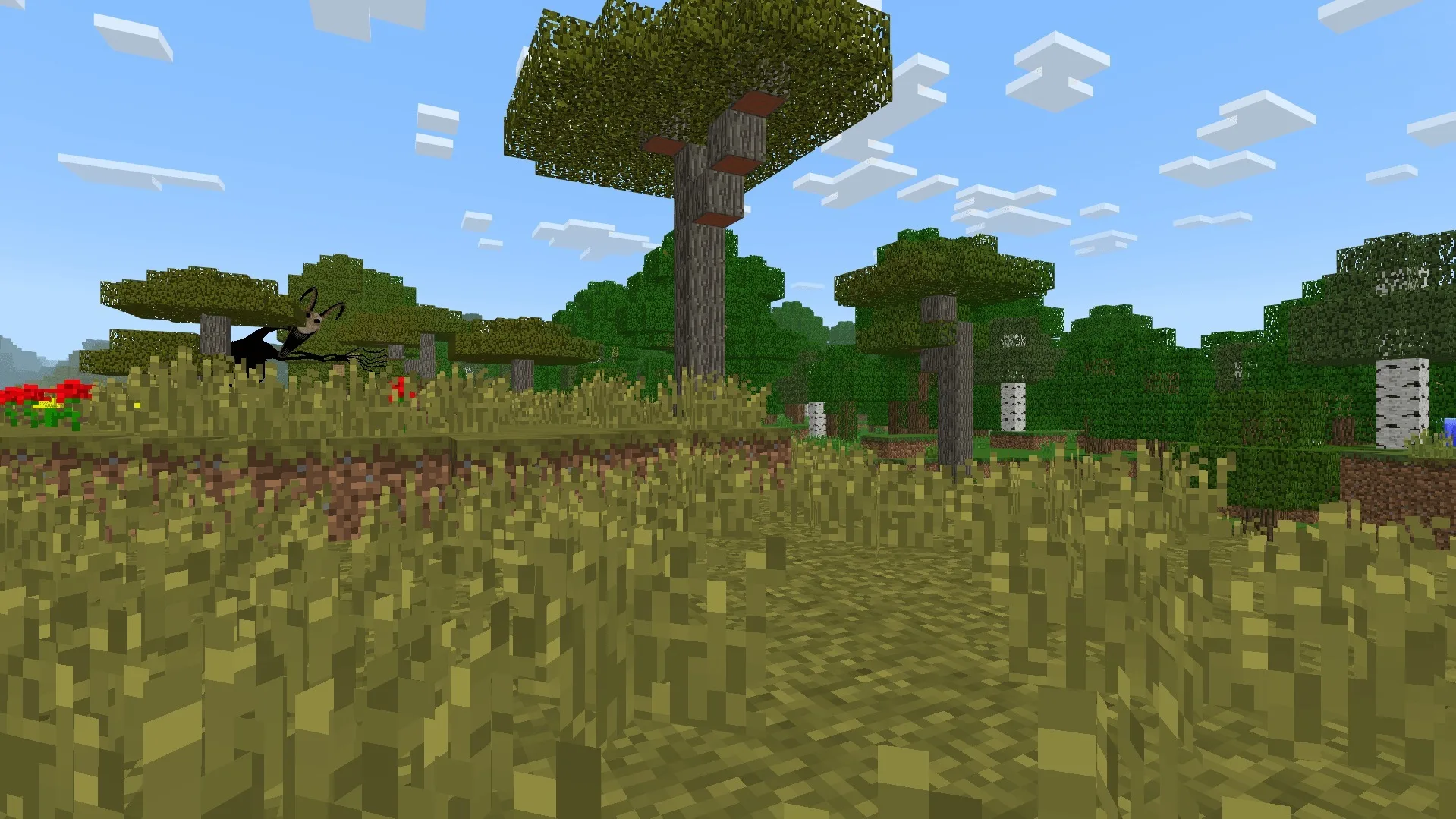 Twixxel's Stalkers Addon Screenshot 2 Twixxels Stalkers Addon features a scary monster peeking from behind a tree
