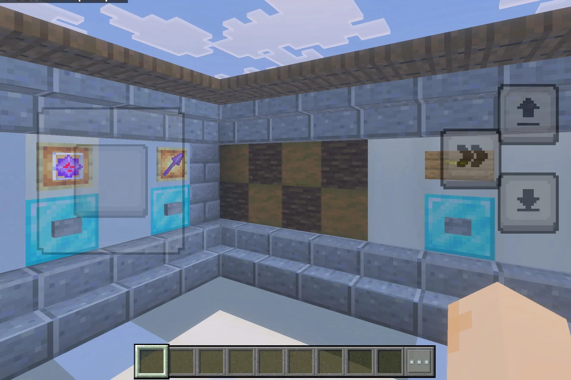 The Ultimate All Kits PvP map features a room for selecting combat equipment
