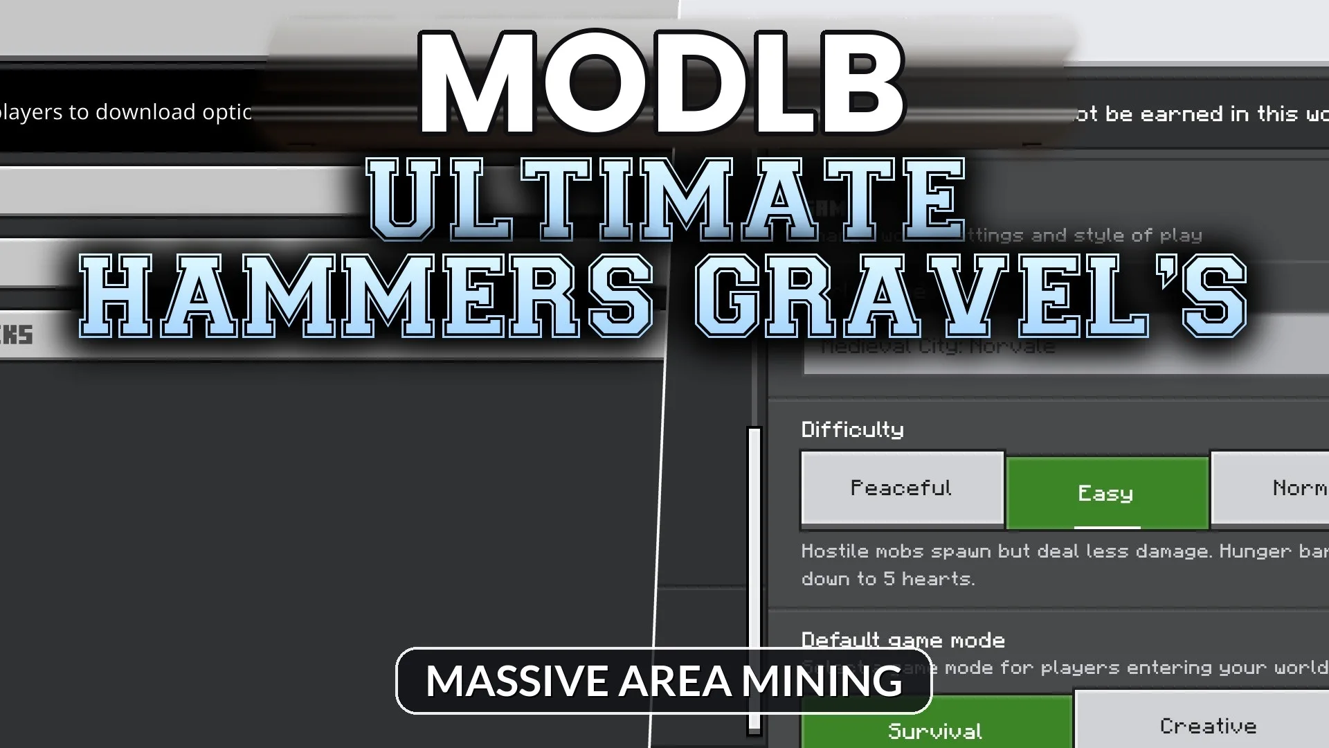 Ultimate Hammers Gravel’s Addon (1.21) – Massive Area Mining cover art