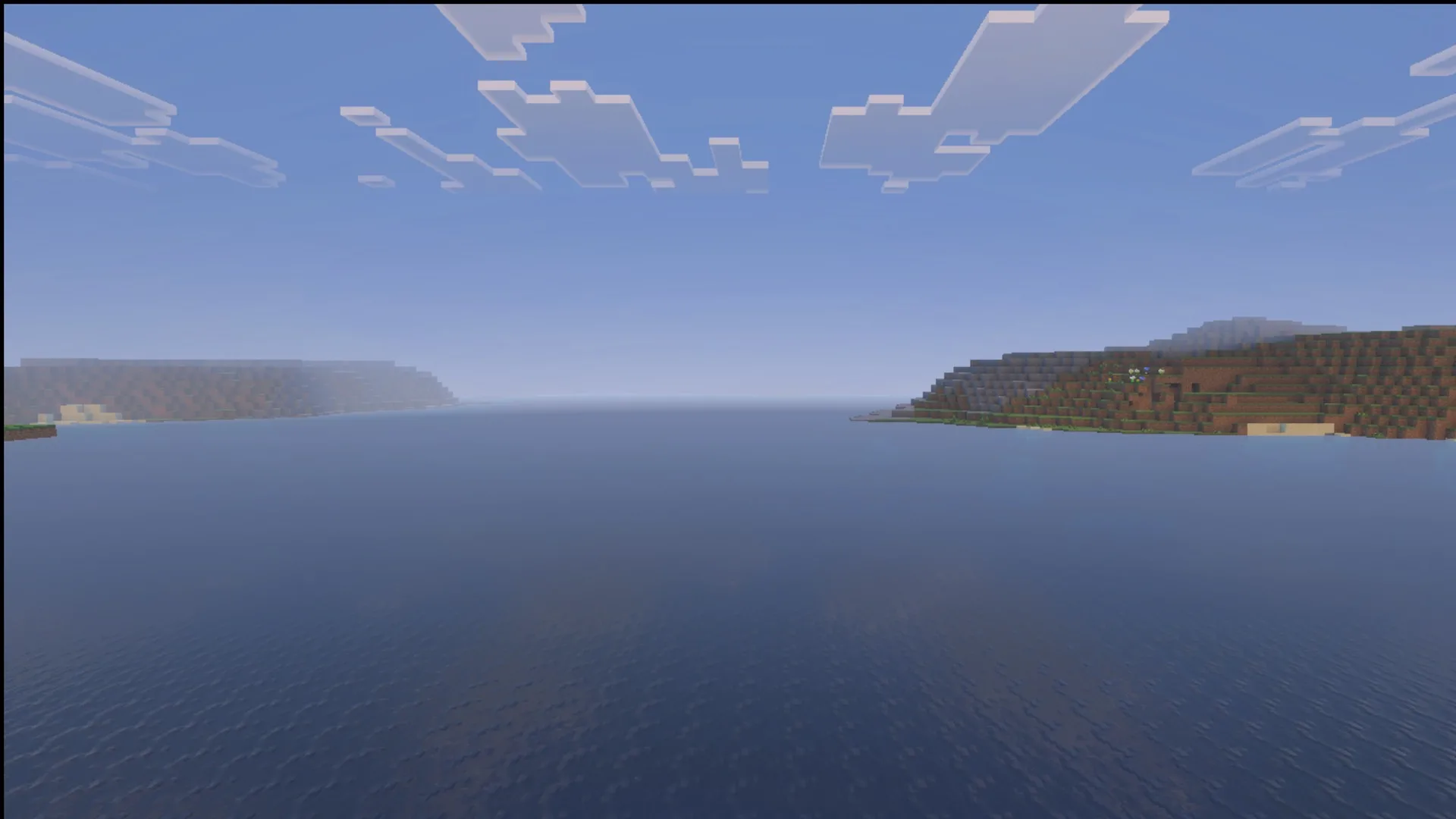Ultimate Survival Texture Pack Screenshot 6 Daytime ocean water, clouds and shoreline with the Ultimate Survival pack
