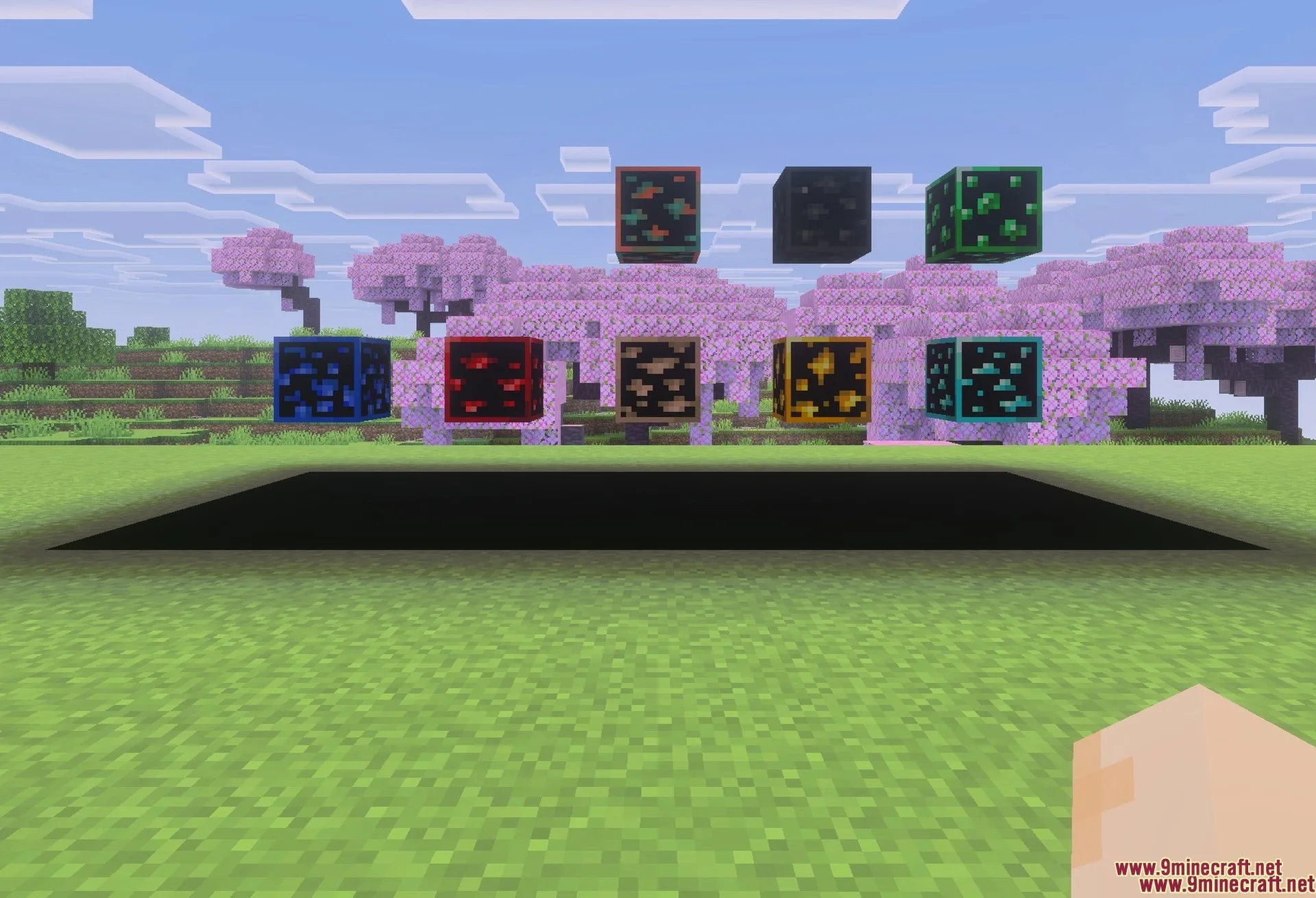 X Ray Glow Texture Pack Screenshot 1 A solid stone wall with the pack on: only the glowing ores stay visible
