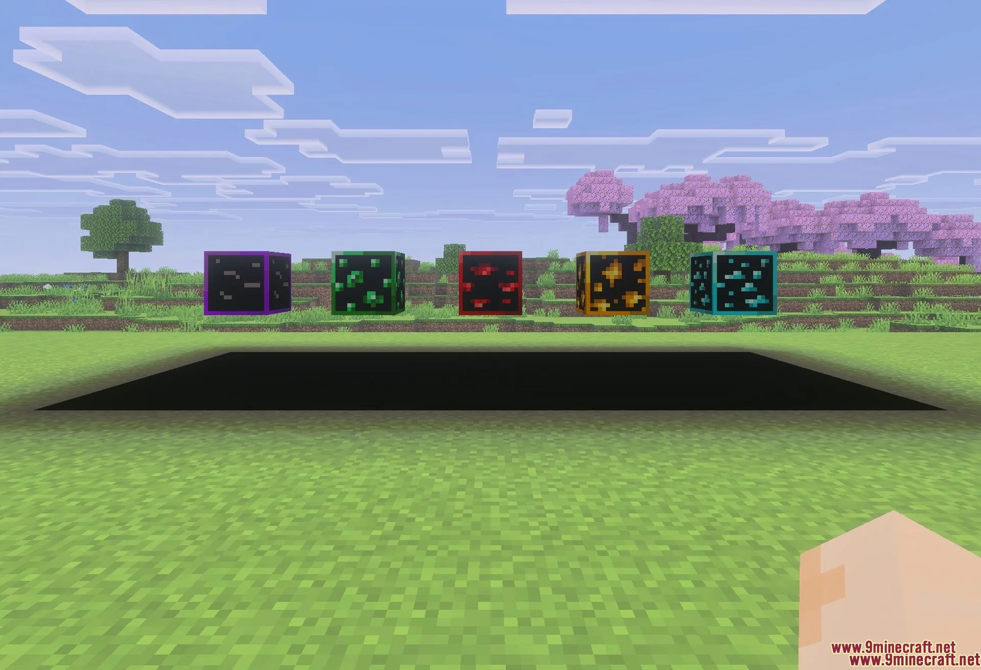 X Ray Glow Texture Pack Screenshot 2 Every ore type inside the rock, picked out by colour