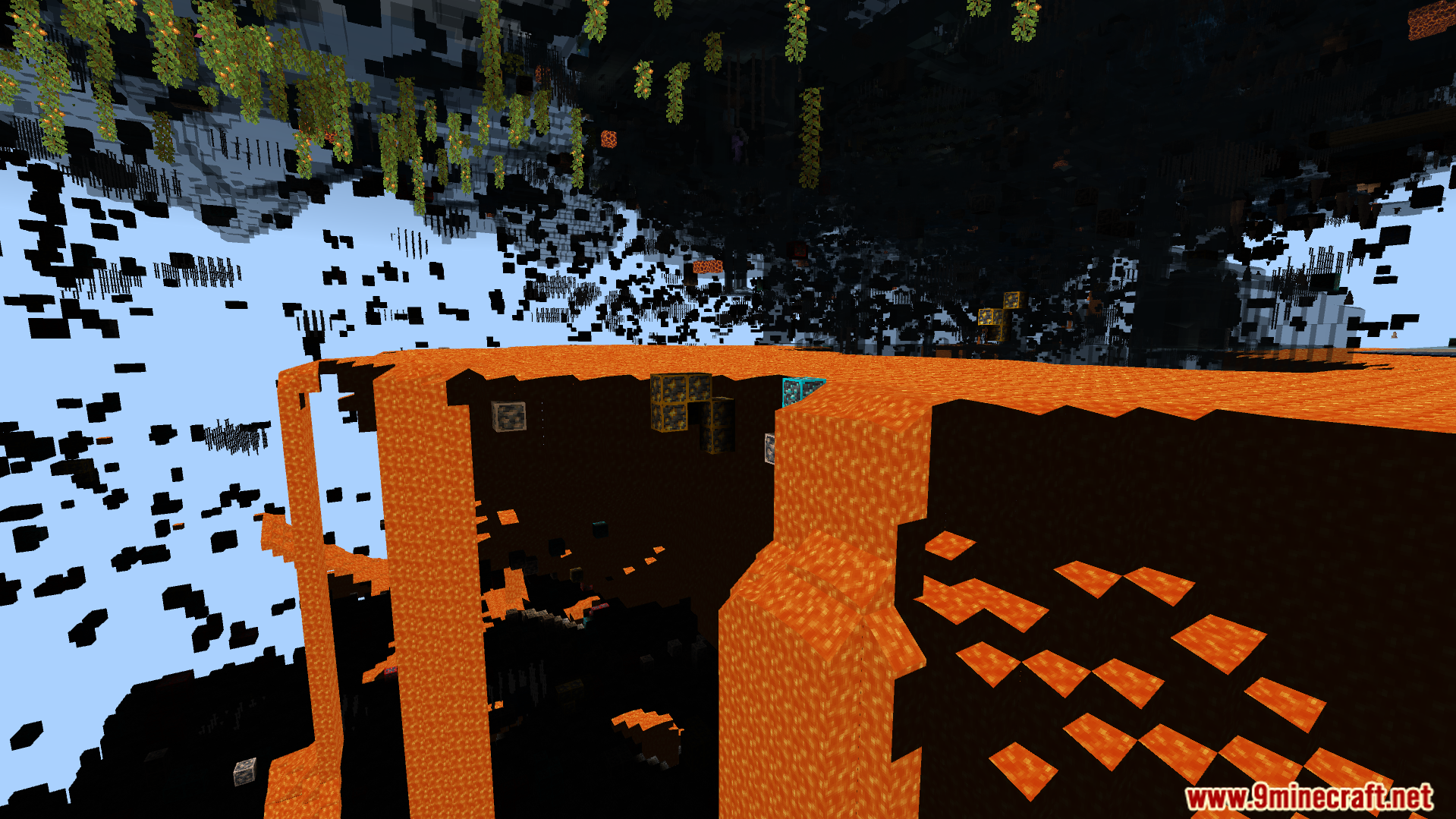 Advanced Xray Texture Pack Screenshot 5 Easily spot valuable resources like ores near dangerous lava pools