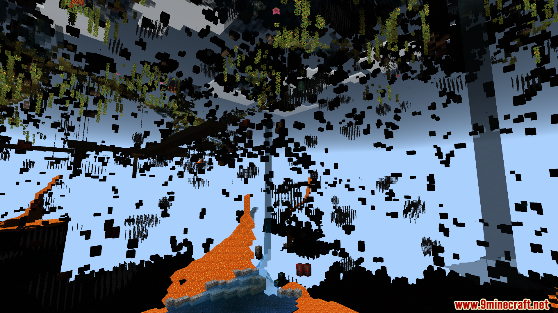 Advanced Xray Texture Pack Screenshot 7 An underground view with common blocks made invisible by the pack