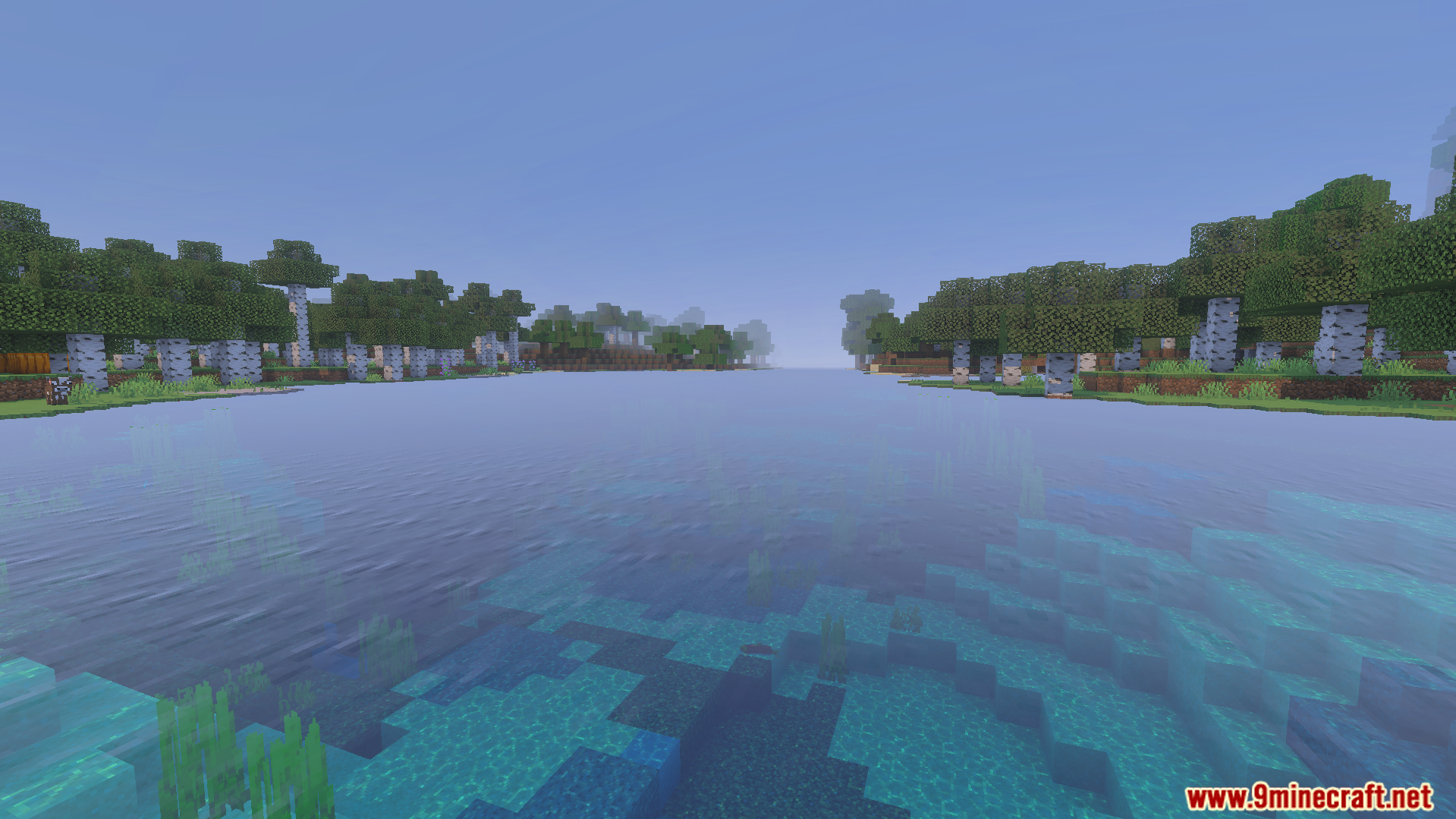 Alice Shader Screenshot 6 Scenic view of a calm lake with clear water reflections under a bright sky