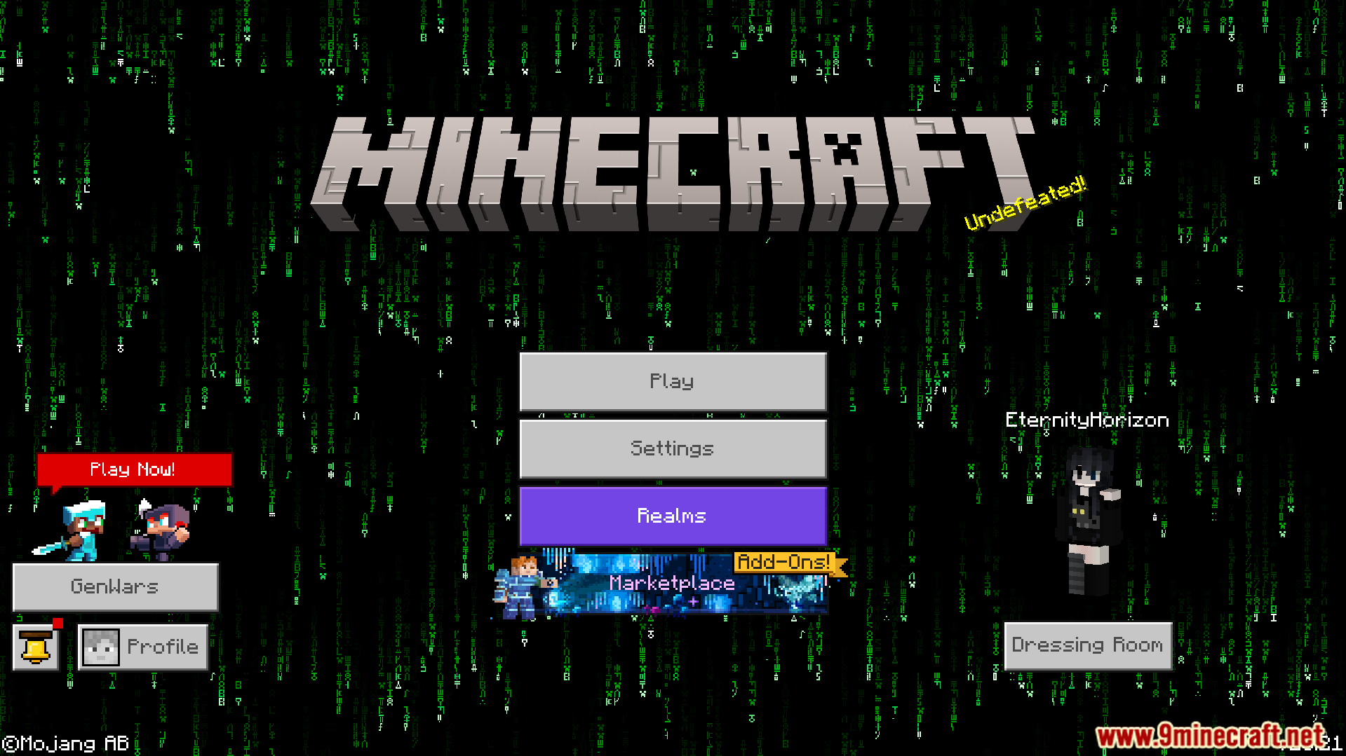 All Minecraft Panorama Texture Pack Screenshot 4 Main menu displaying a special green code background from an April Fools update