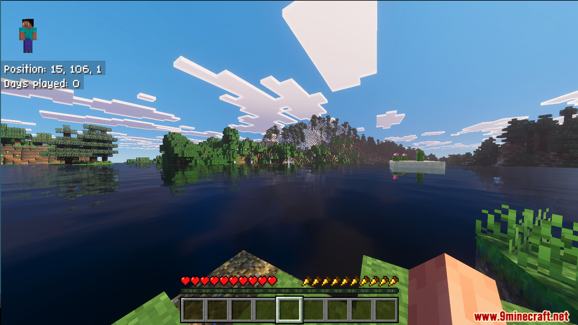 BakuBuilds Survival Island Map Screenshot 1 BakuBuilds survival island Map showing a player on a small grassy land