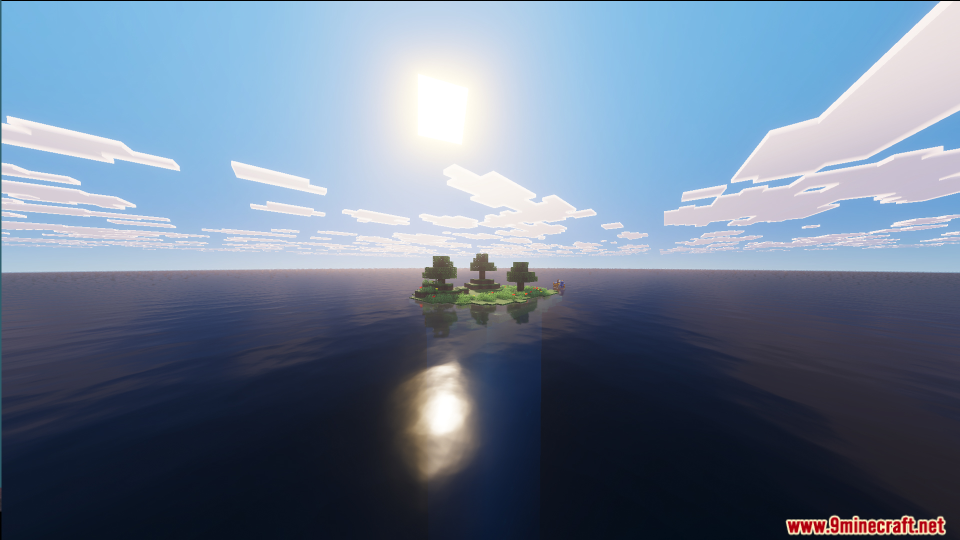 BakuBuilds Survival Island Map Screenshot 7 BakuBuilds survival island Map features a tiny grassy island in a vast ocean