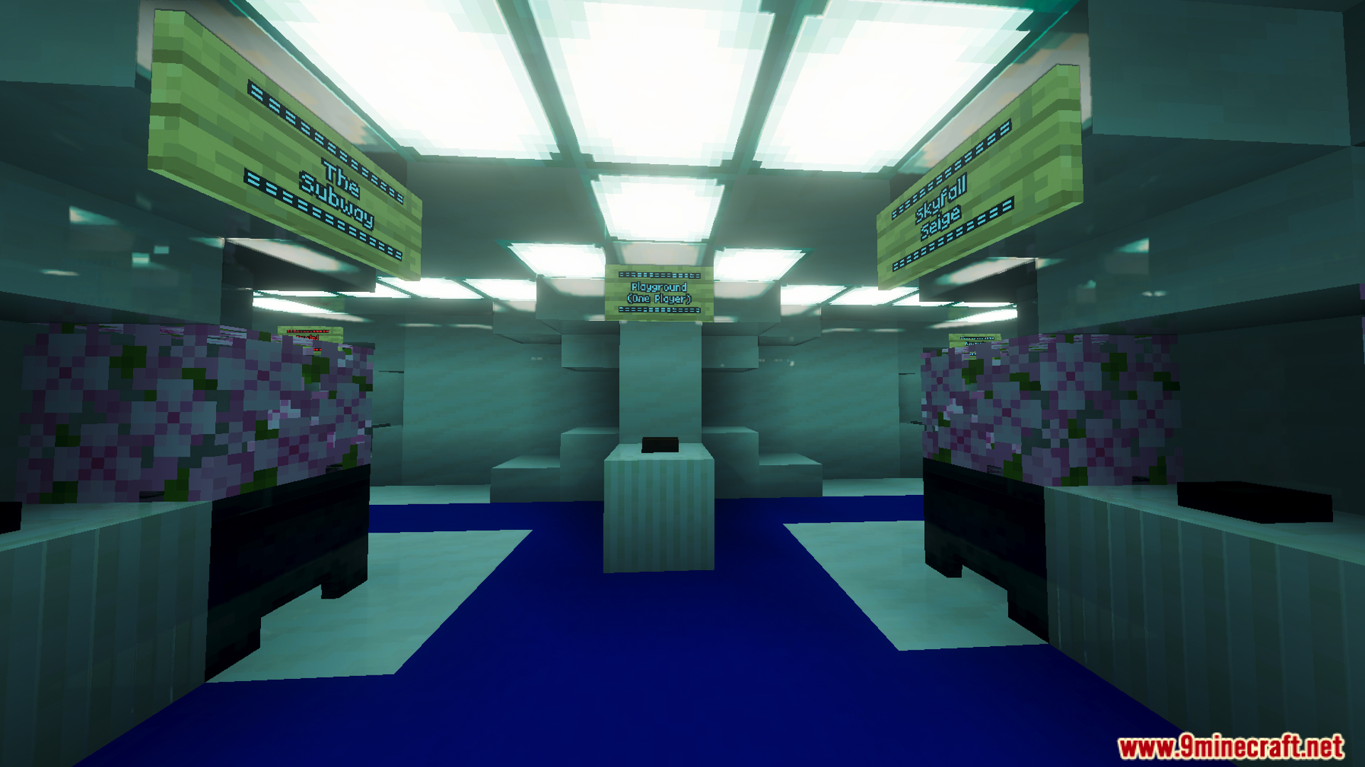 Battle Kaisen Map lobby with signs for subway and skyfall siege battle arenas