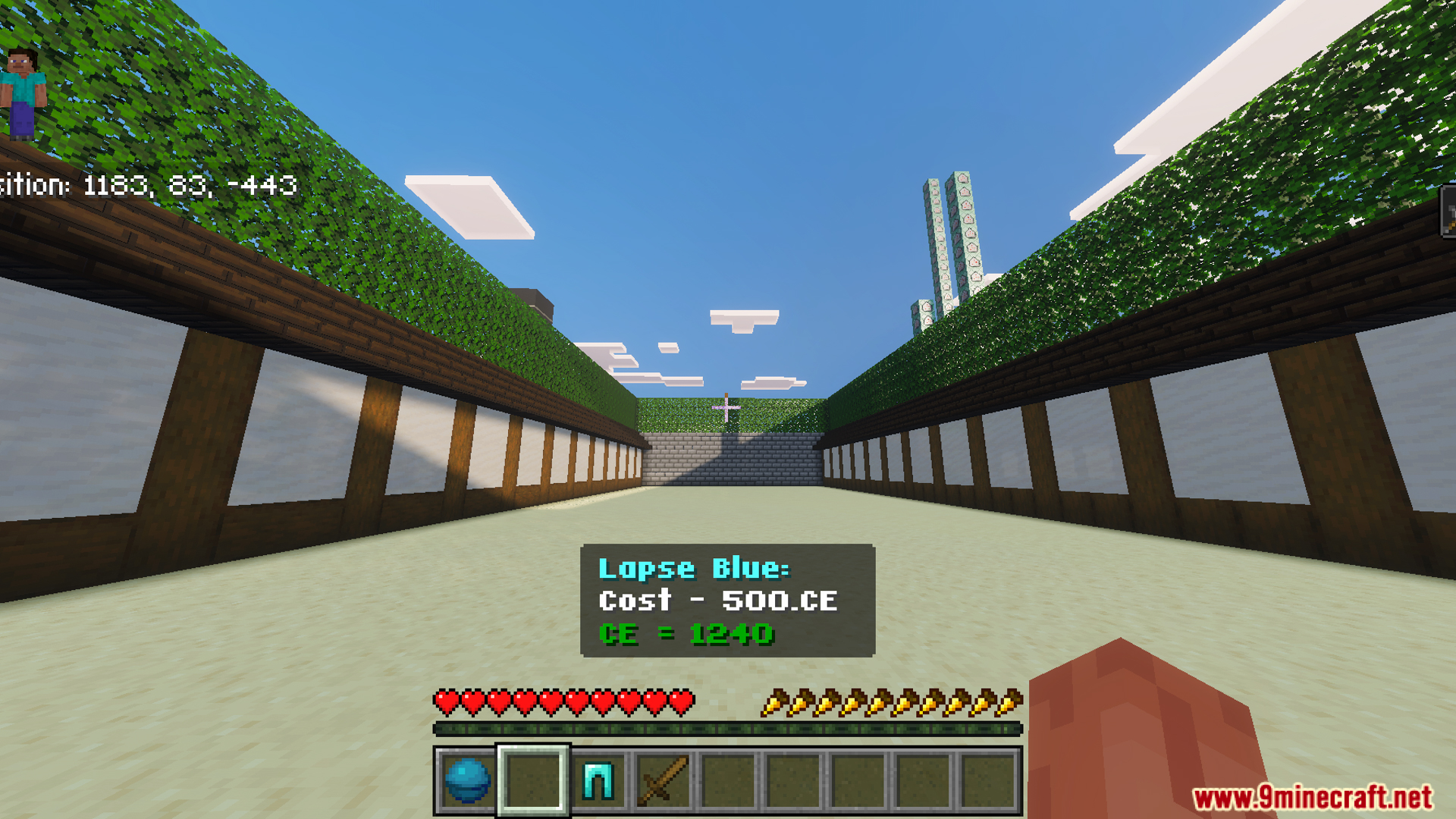 Player standing in a custom battleground arena from the Battle Kaisen Map