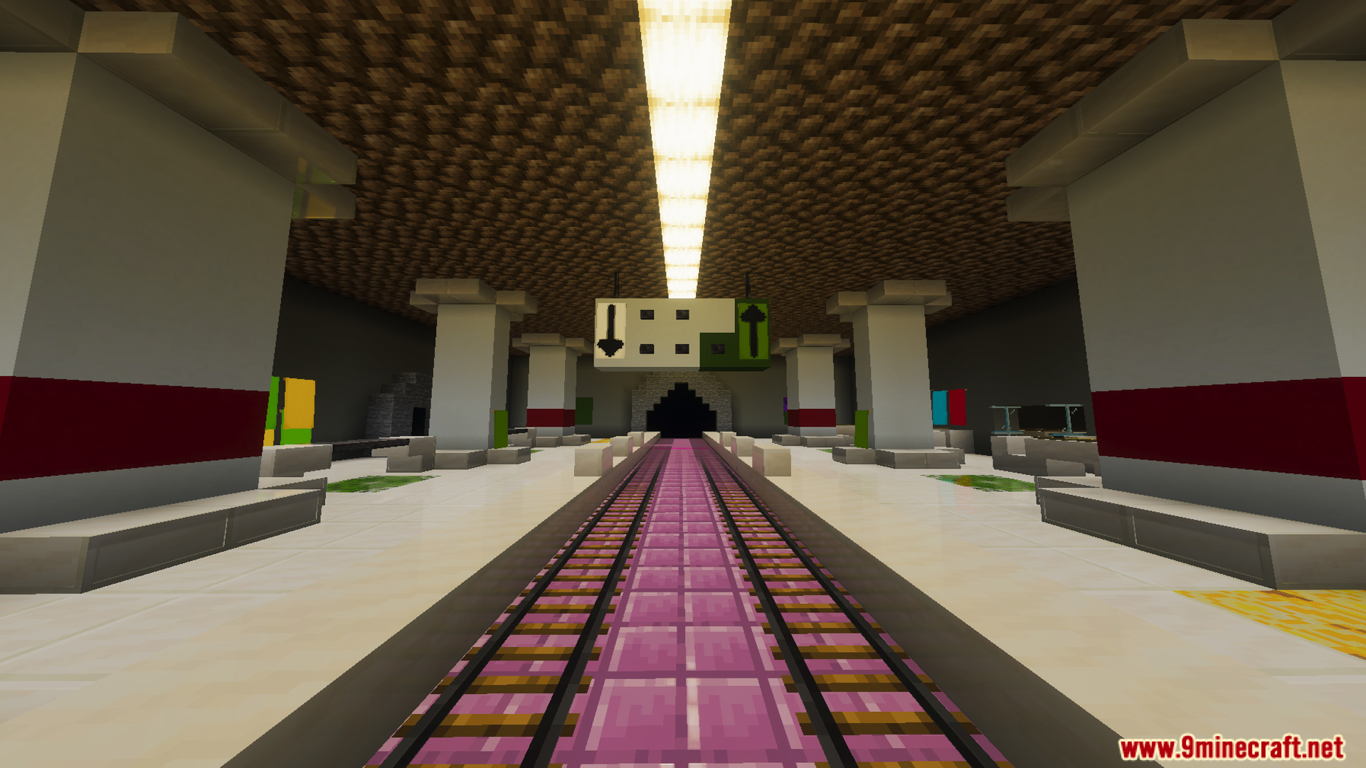Underground subway station arena with purple tracks in the Battle Kaisen Map