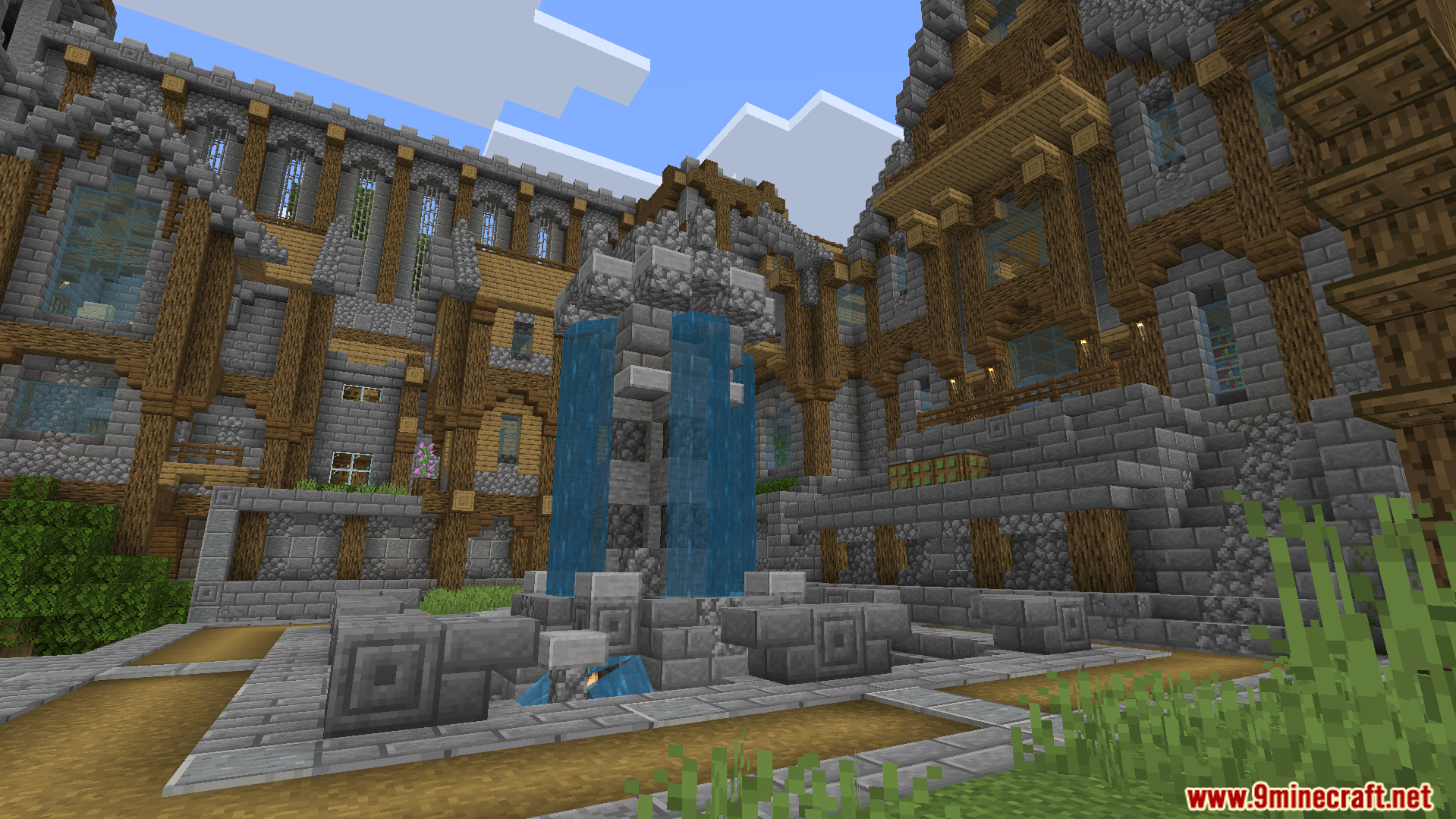 Battle Mini Game Map Screenshot 2 A view of the central fountain inside the pre-game lobby