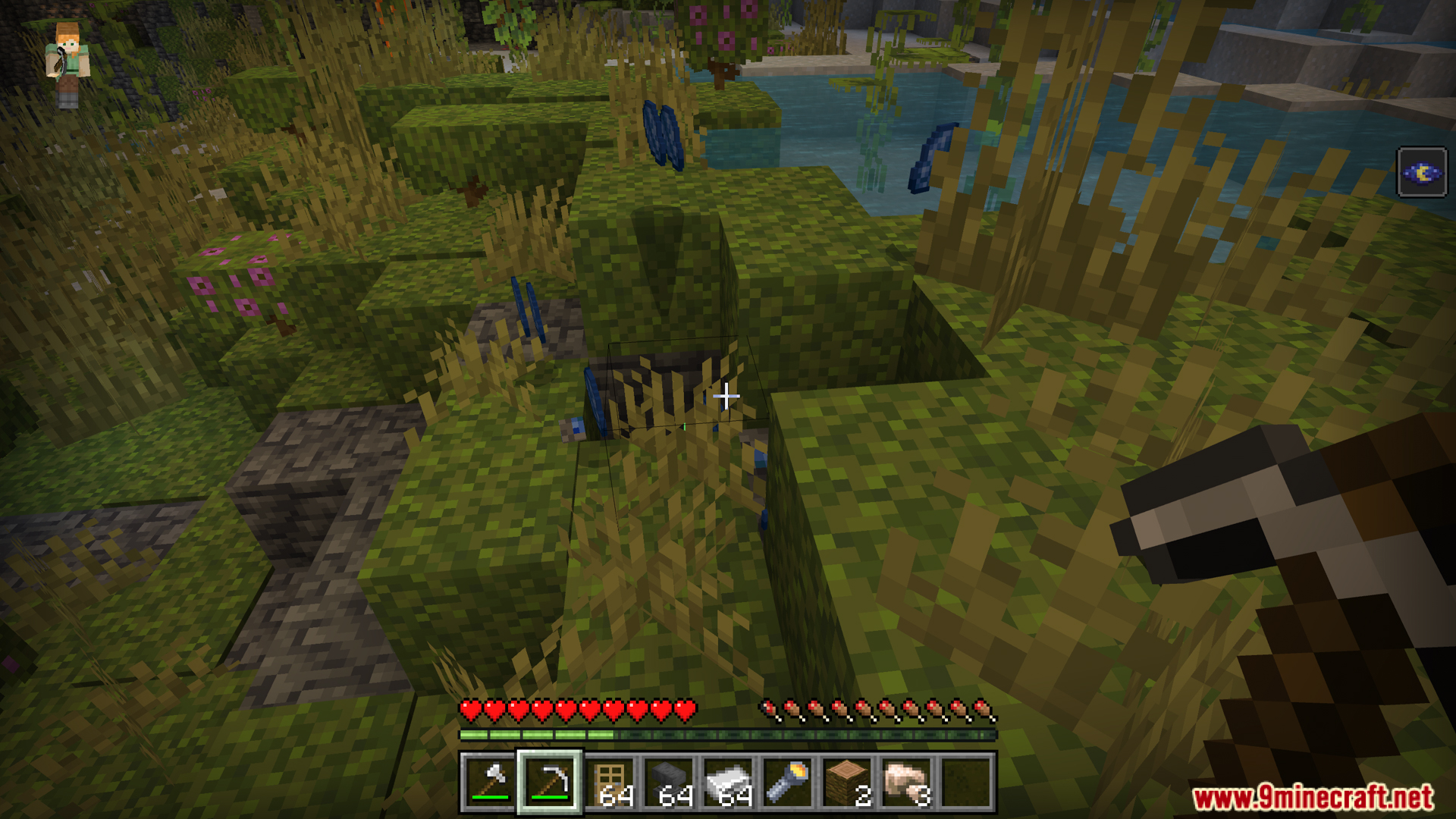 Sneaking allows you to instantly mine all connected ore blocks