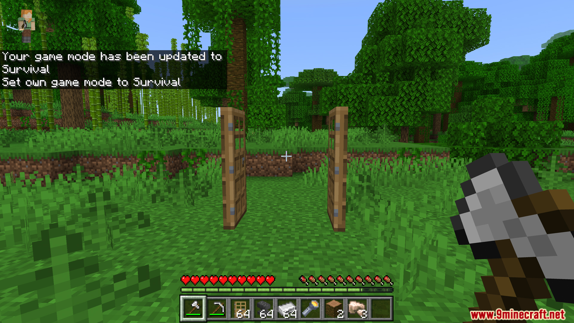 Opening one door will automatically open the other one beside it