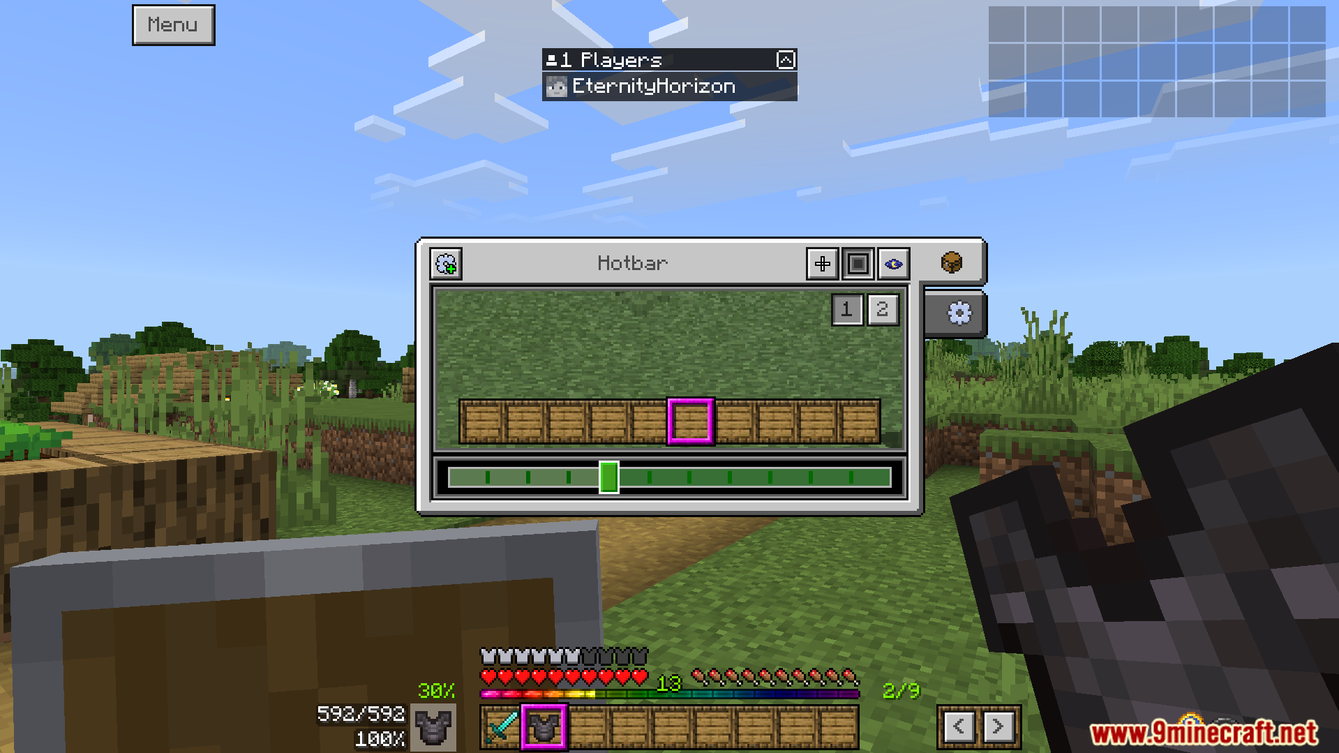 This pack displays your full inventory on the screen always