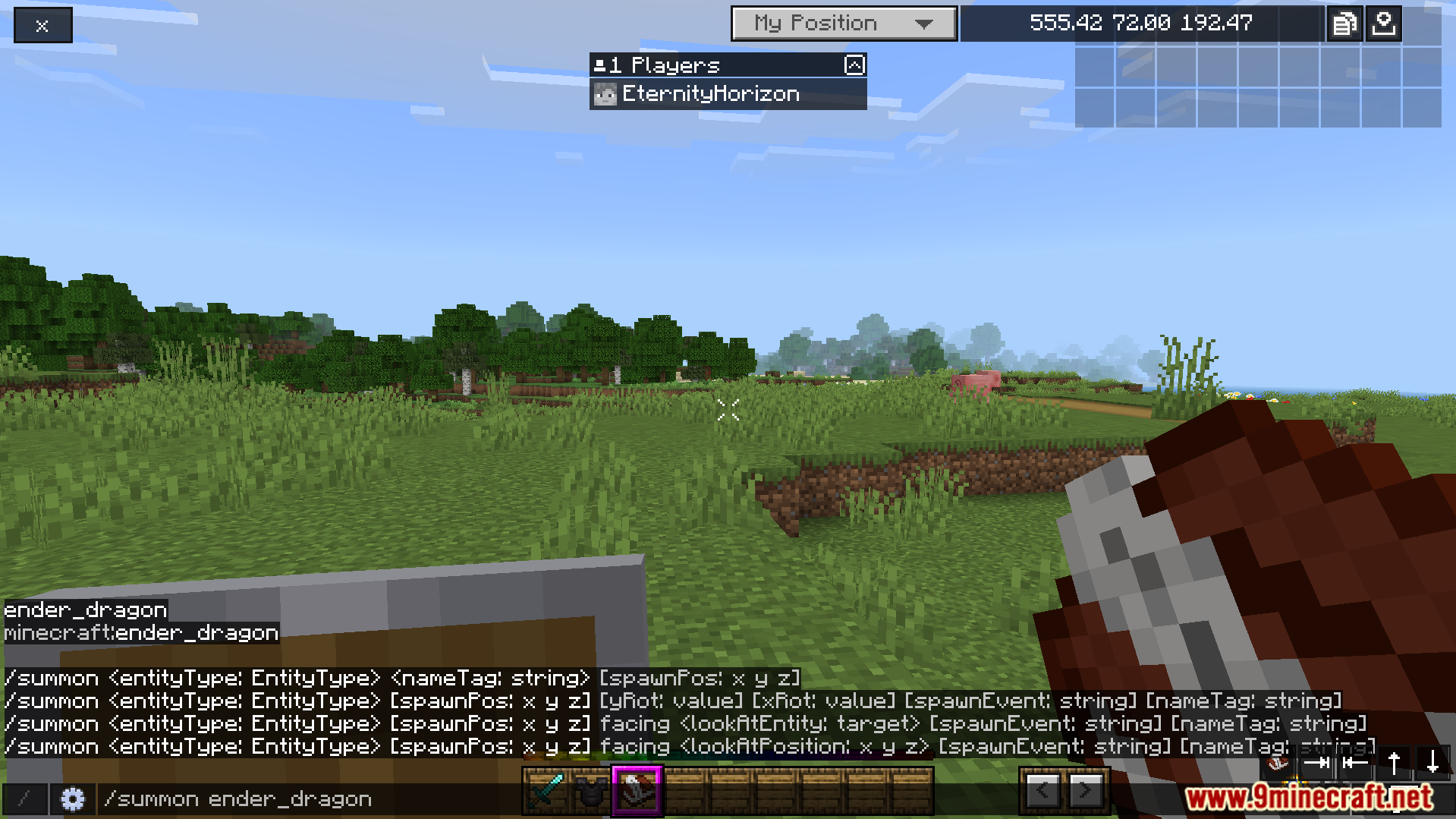 A player summons a dragon using the modified game screen
