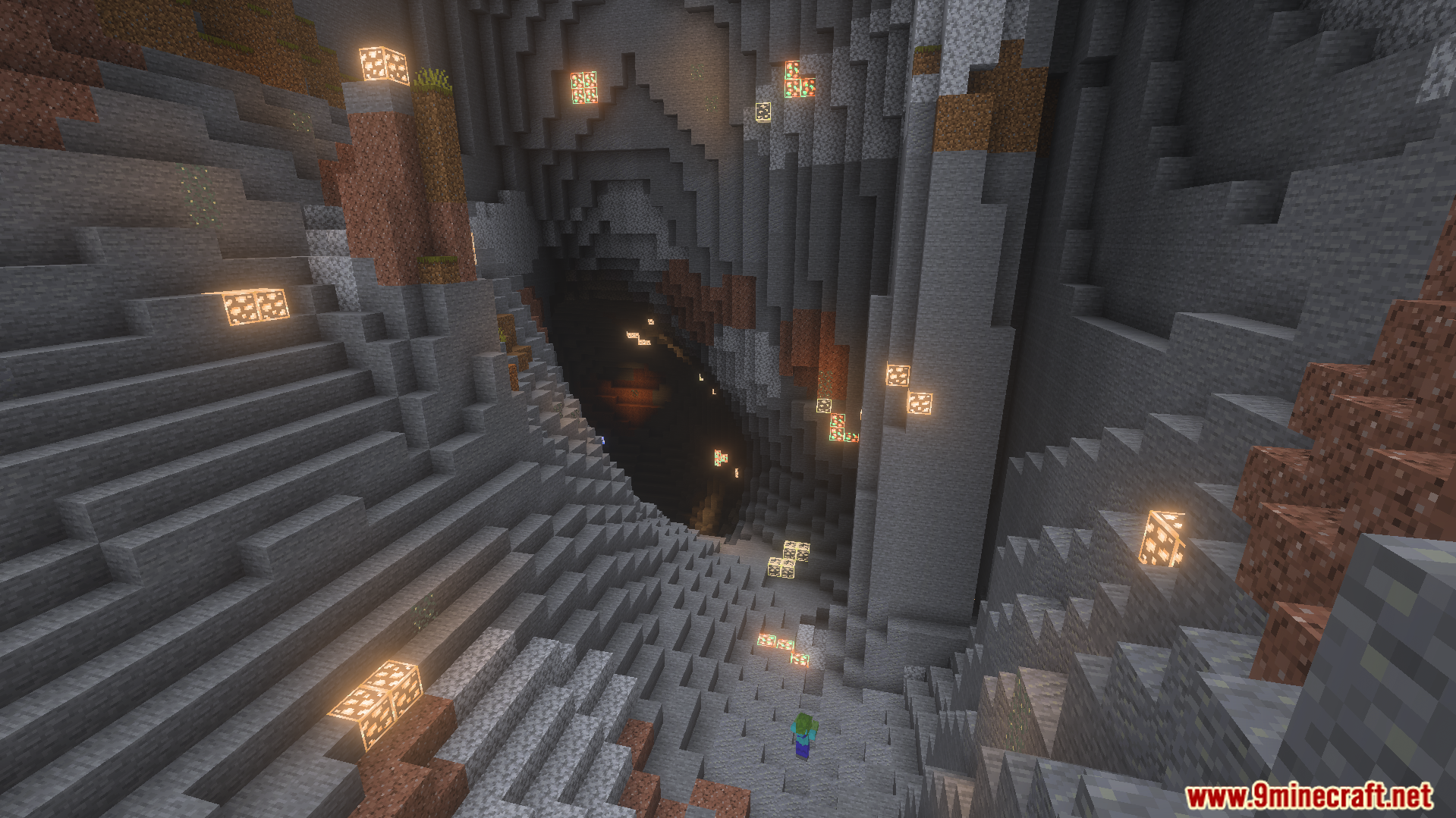 Better Glowing Ores Texture Pack Screenshot 4 Clear night vision lets you spot glowing ores in dark caves