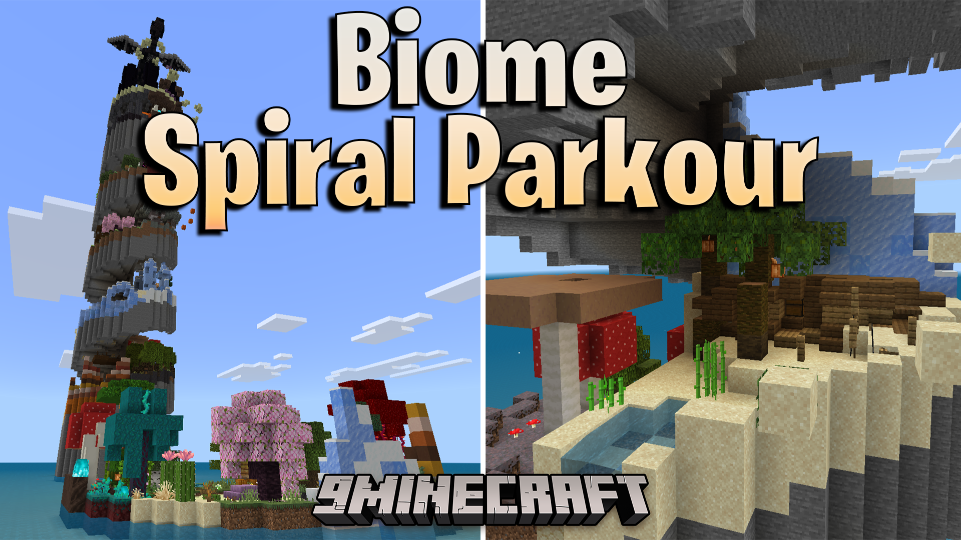 Biome Spiral Parkour Map (26.x) – Outrun Friends Up A Giant Biome Tower