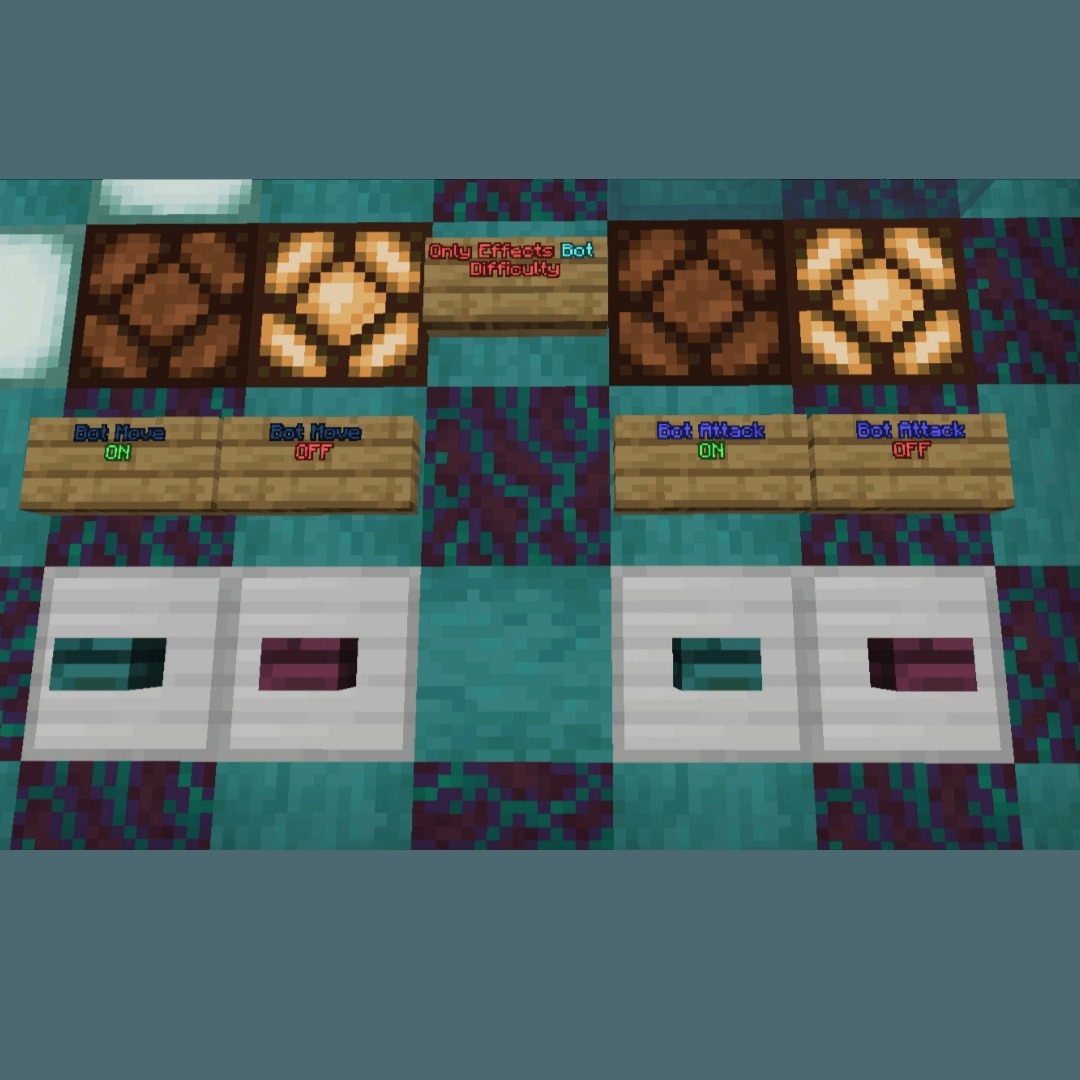 BladeX Pvp Practice Map Screenshot 2 Control panel to change bot movement and attack settings for combat training
