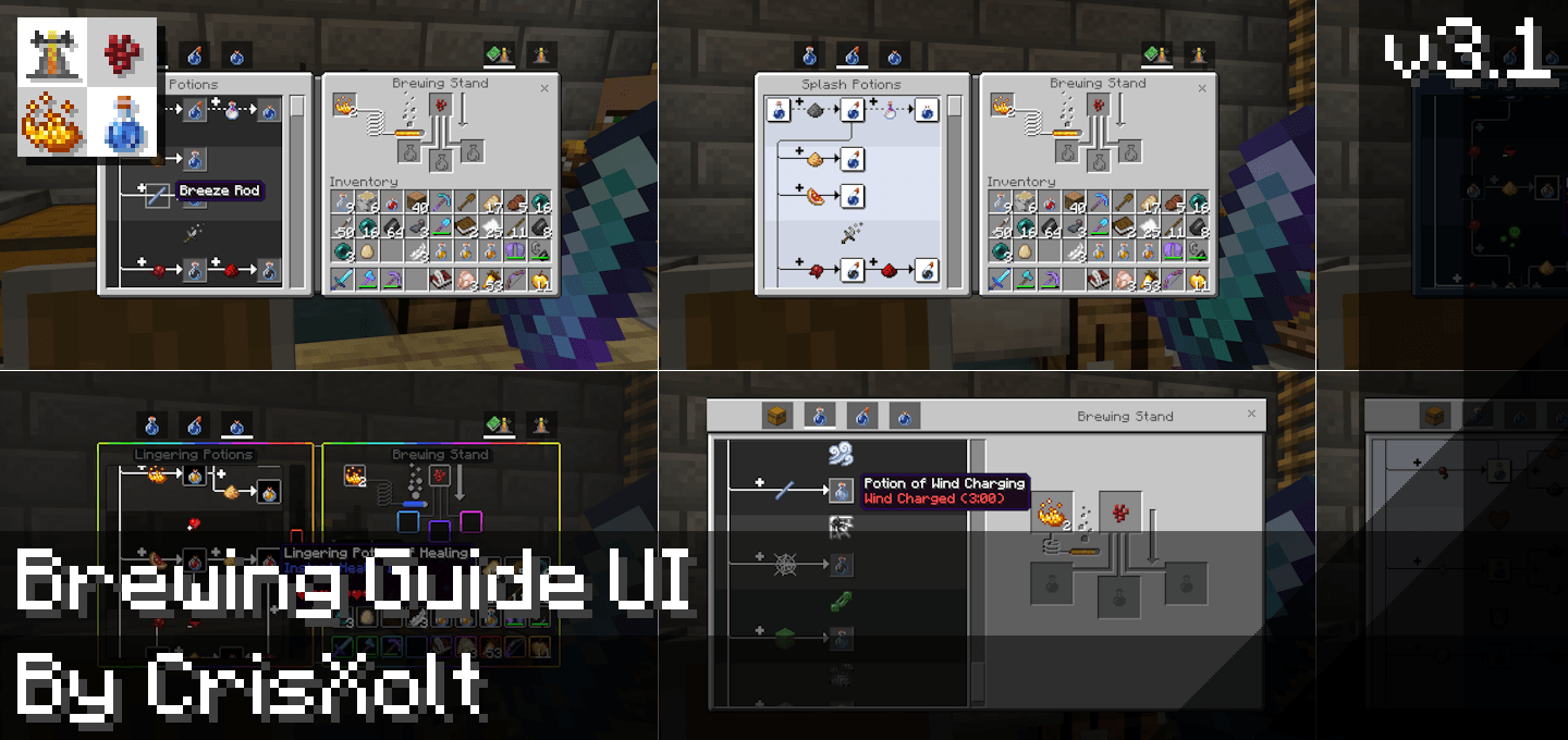 Brewing Guide UI Pack (26.x, 1.21) – MCPE/Bedrock (1.21.11, 1.21.1)